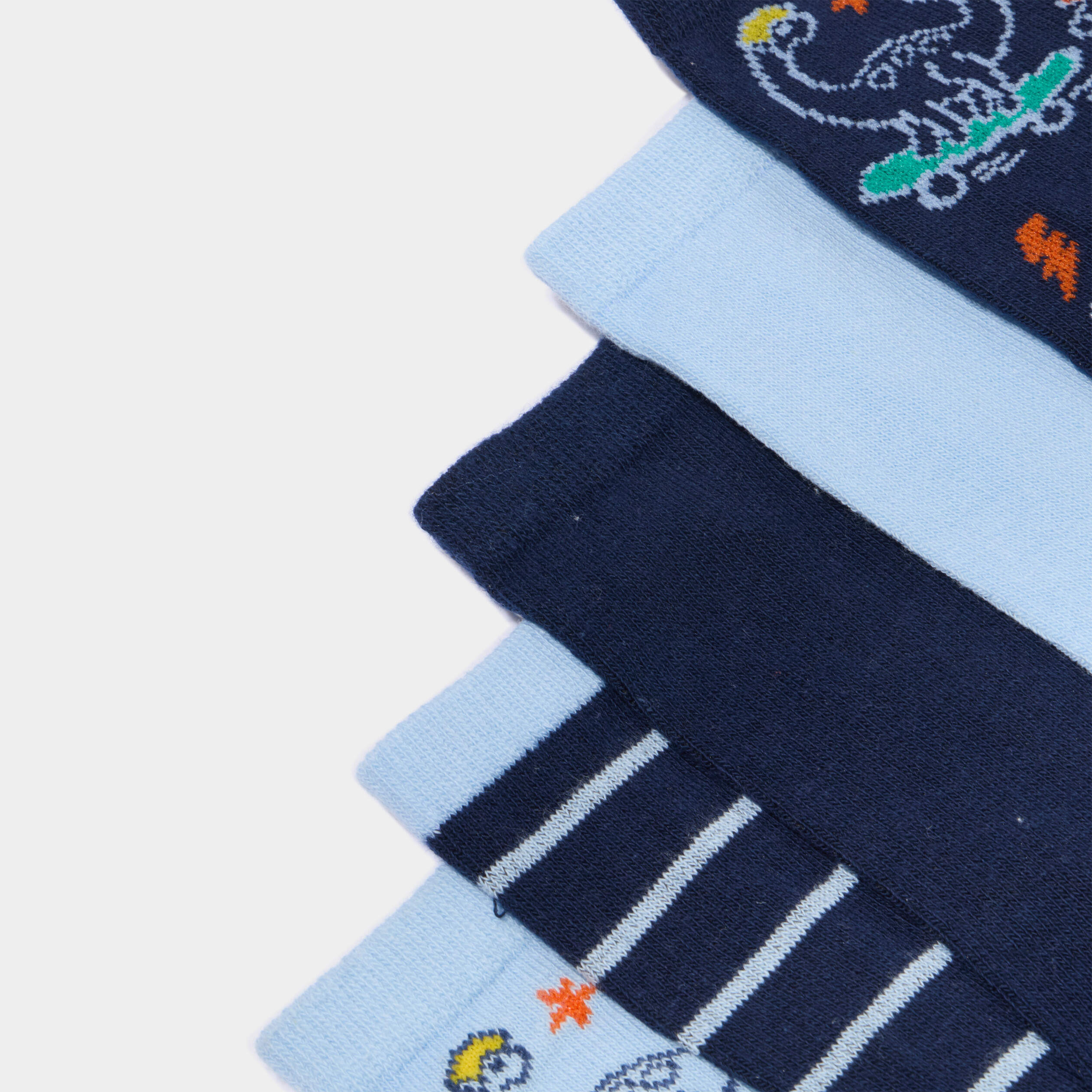 Lot 5 paires chaussettes mi-hautes multicolore gar&ccedil;on