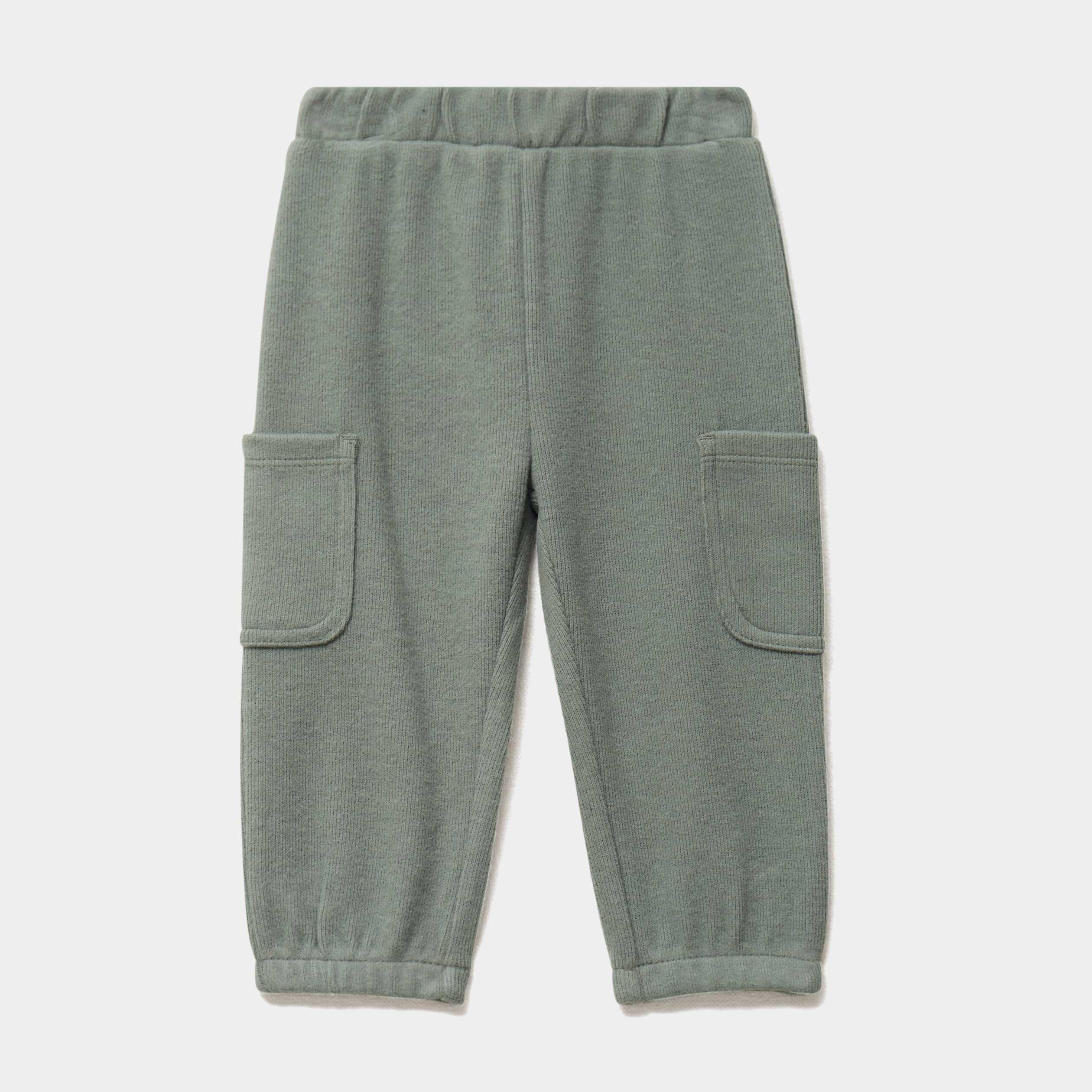 Pantalon maille 2 poches vert kaki b&eacute;b&eacute; gar&ccedil;on