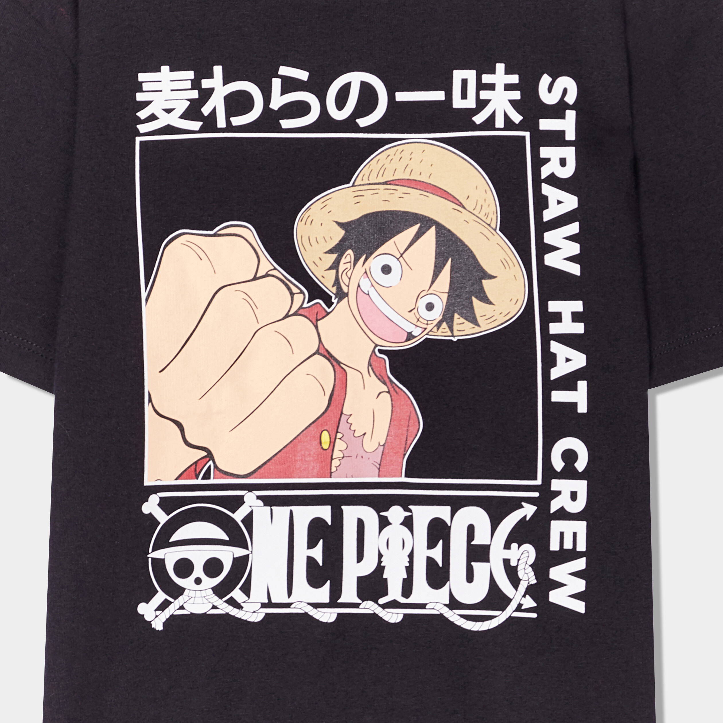 t shirt manches longues one piece luffy noir garcon T-shirt manches longues One Piece Luffy noir garçon