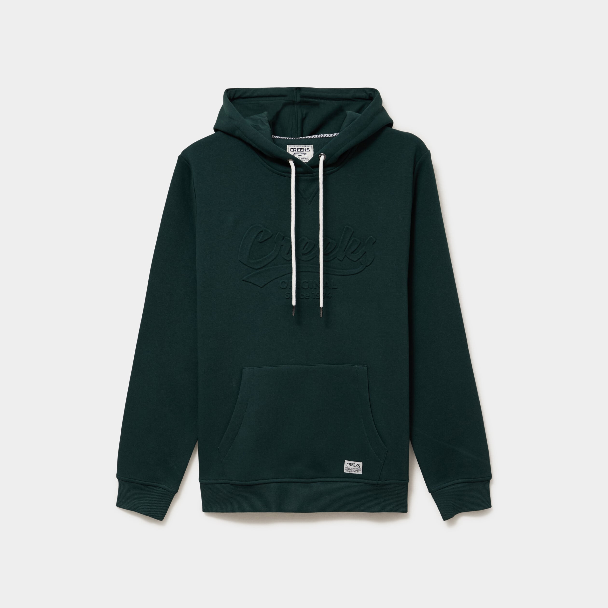 Sweat hoodie 1 poche manches longues vert homme