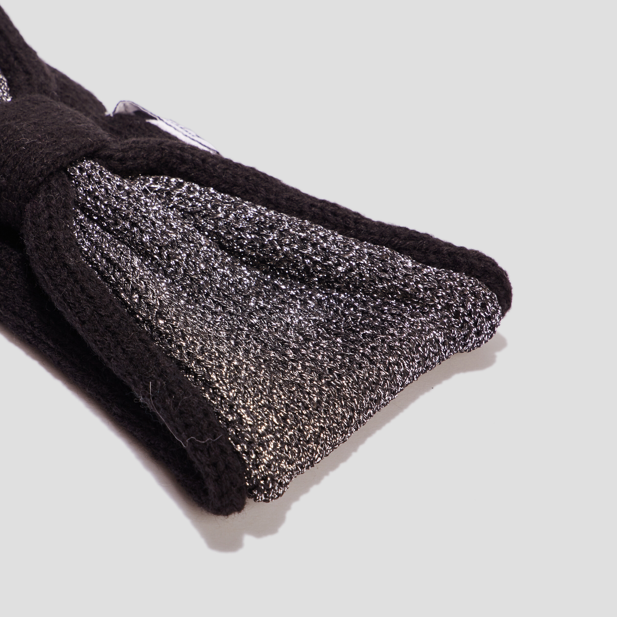 Bandeau tricoté fils métallisés noir femme