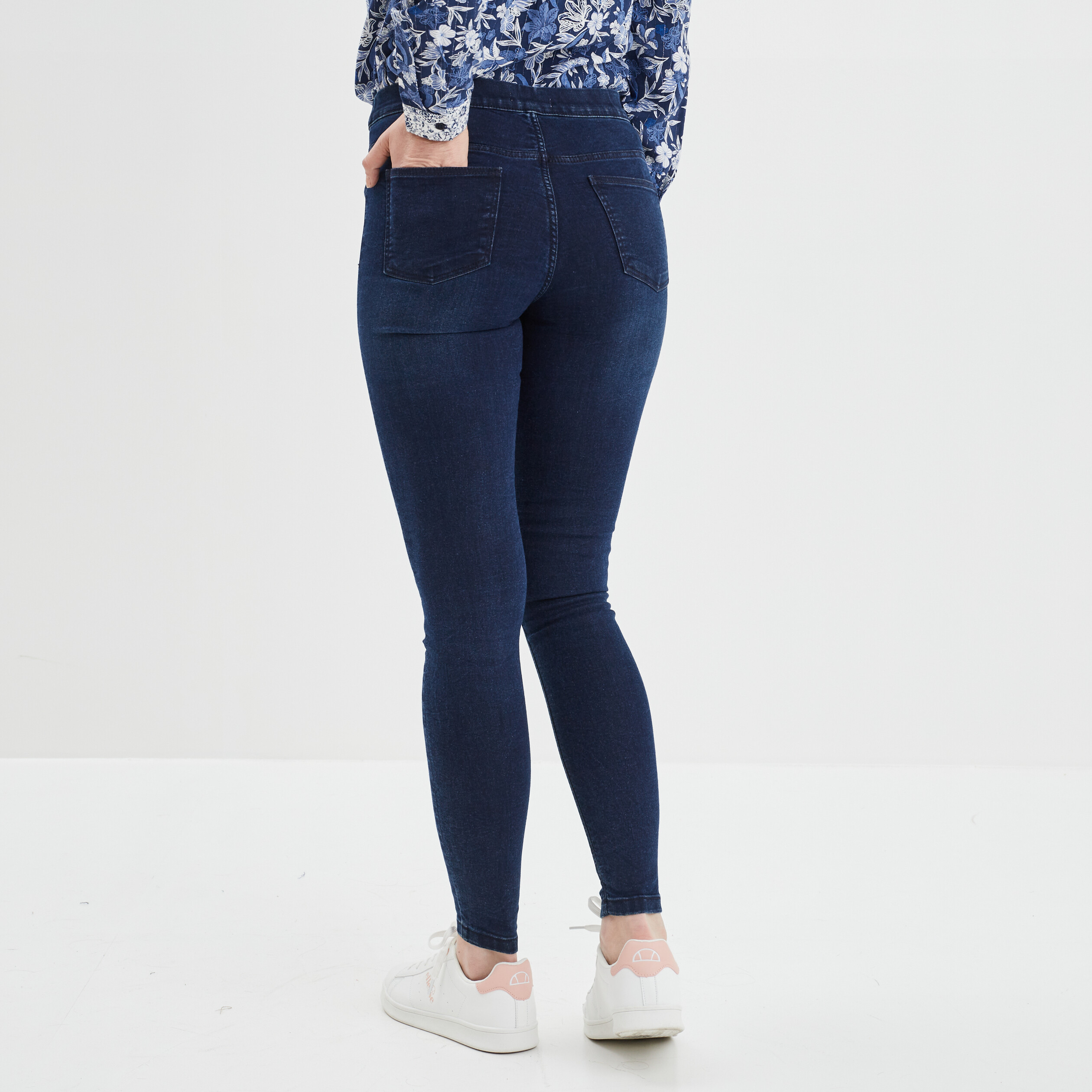 Jegging taille standard denim blue black femme