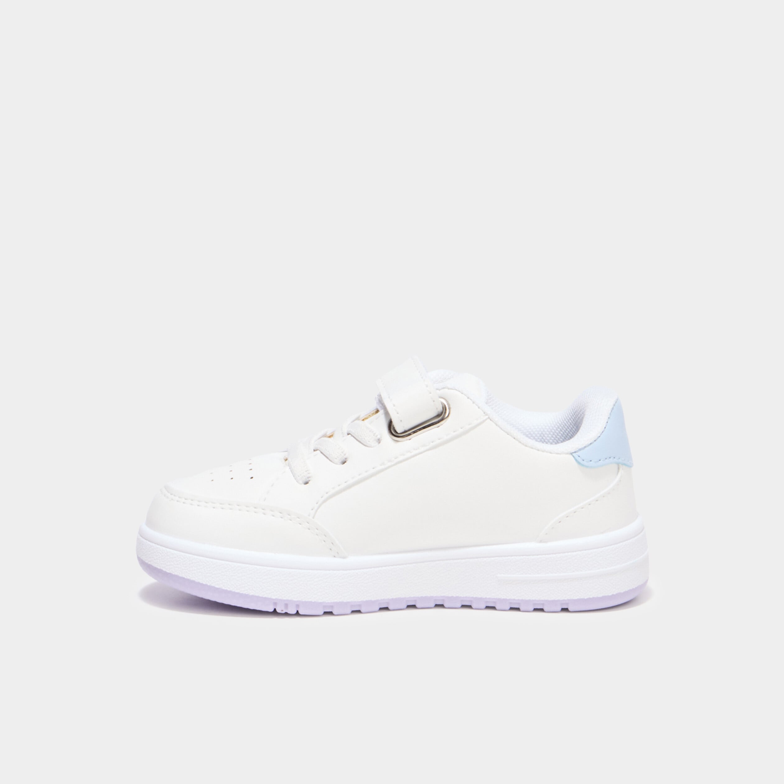Tennis basses &agrave; scratchs Stitch blanc fille