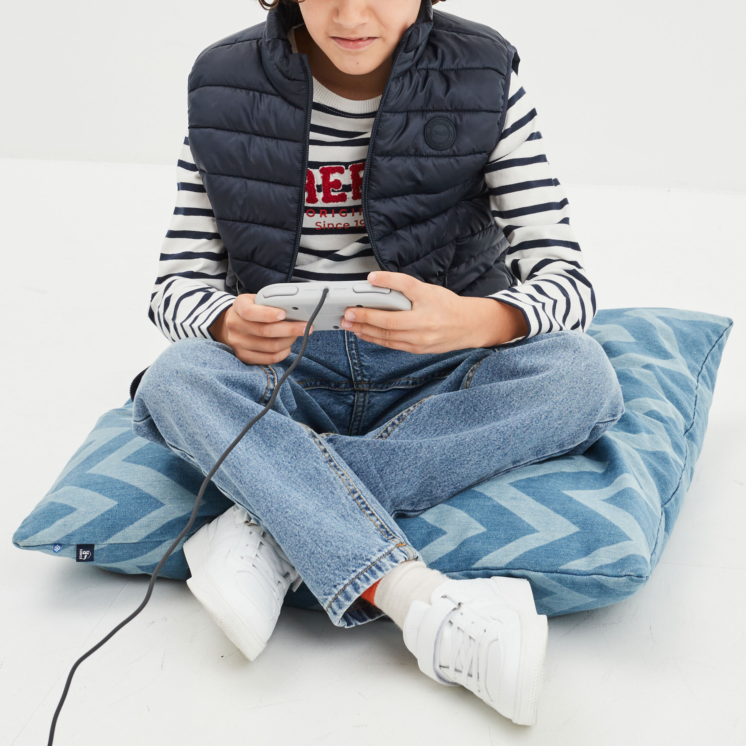 jeans ballon 5 poches coton denim bleach garcon Jeans ballon 5 poches coton denim bleach garçon