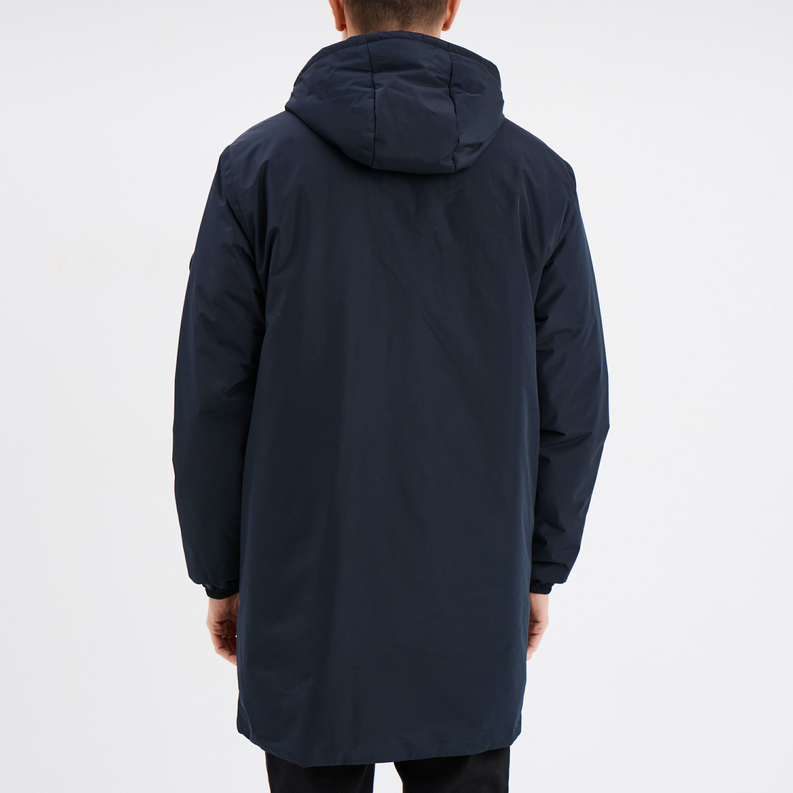 Parka d&eacute;perlante doubl&eacute;e &agrave; capuche bleu fonc&eacute; homme