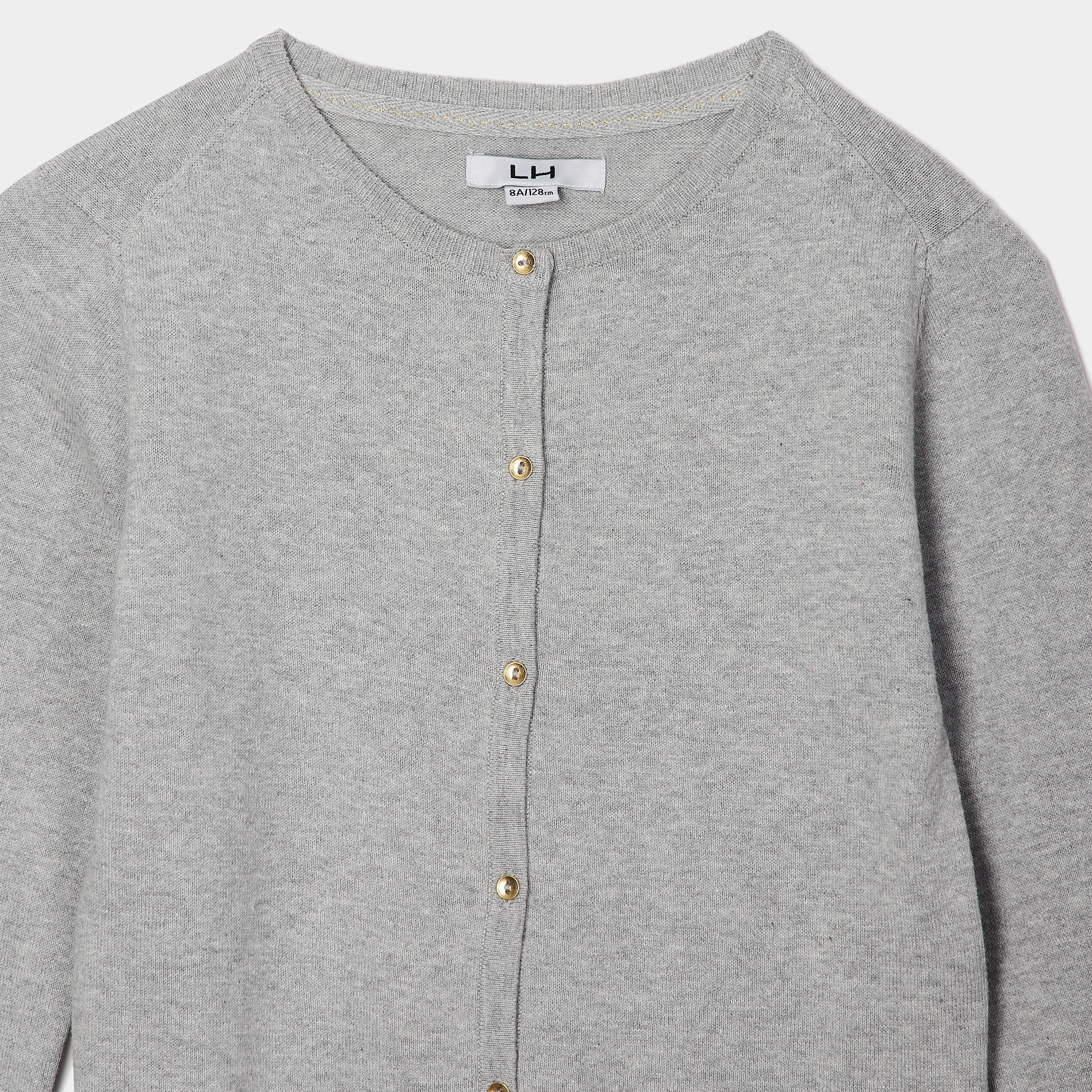 Gilet boutonn gris fille