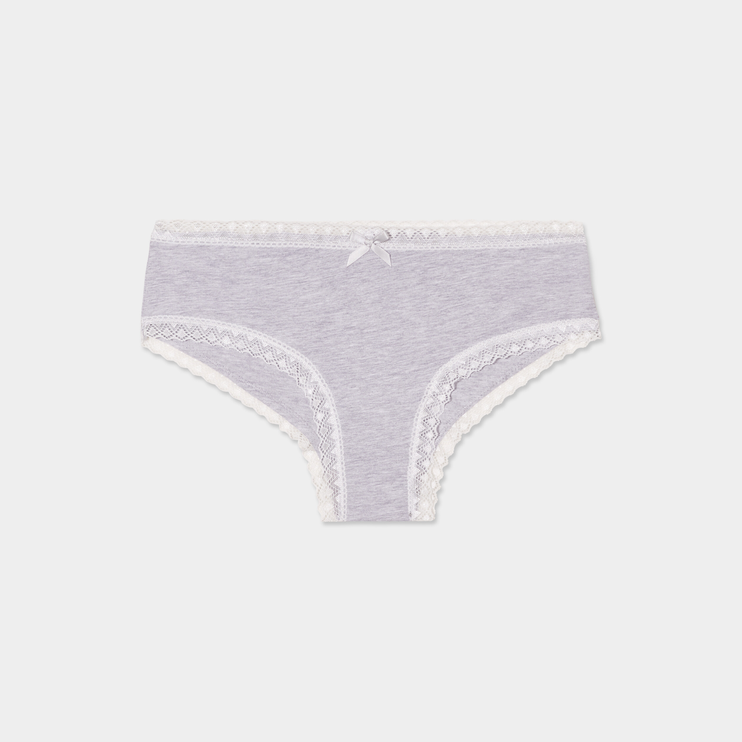shorty en dentelle coton gris femme Shorty en dentelle coton gris femme
