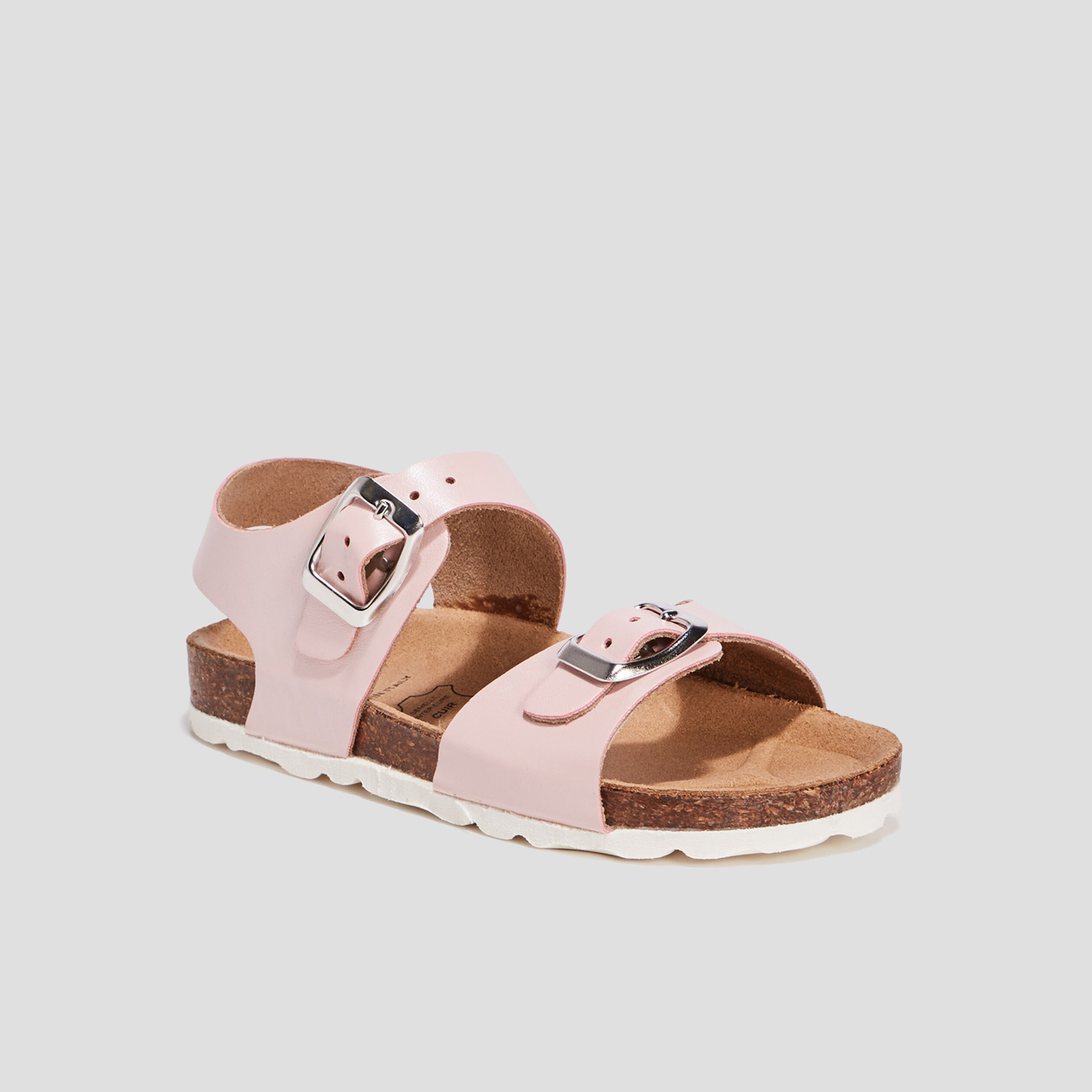 sandales en cuir rose fille Sandales en cuir rose fille