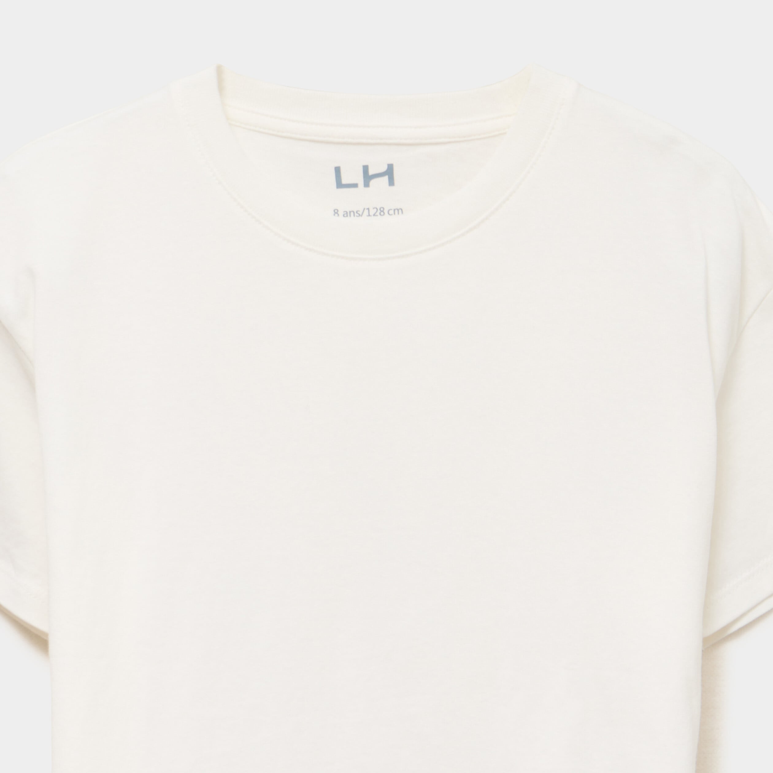 T-shirt manches courtes coton ivoire fille