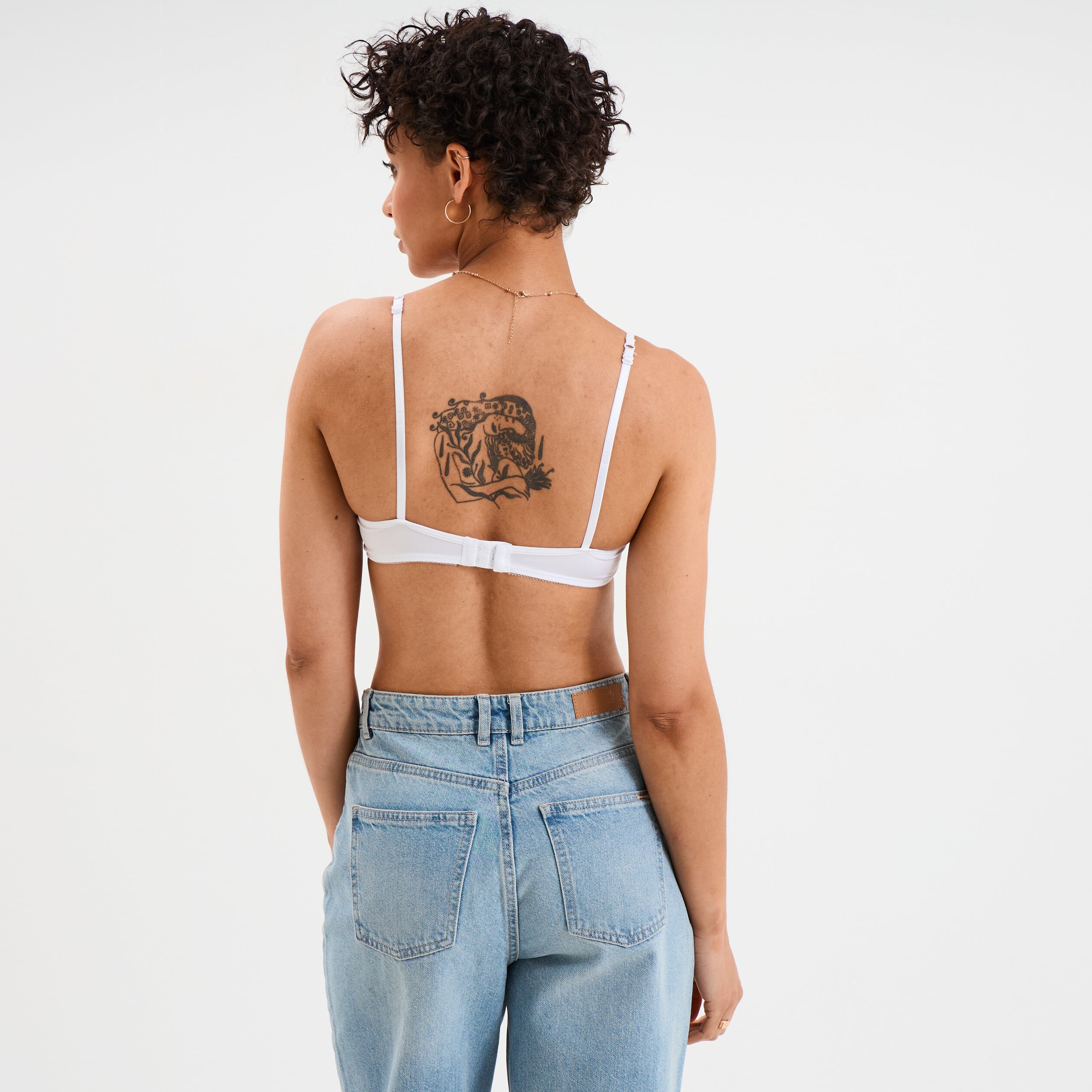 Soutien-gorge triangle micro dentelle blanc femme