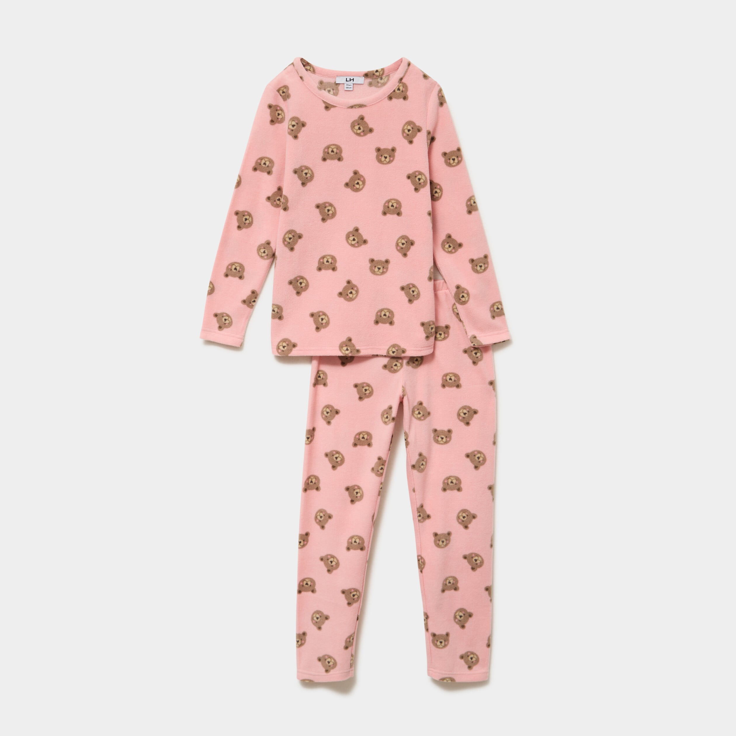 Ensemble pyjama 2 pi&egrave;ces micro polaire vieux rose fille