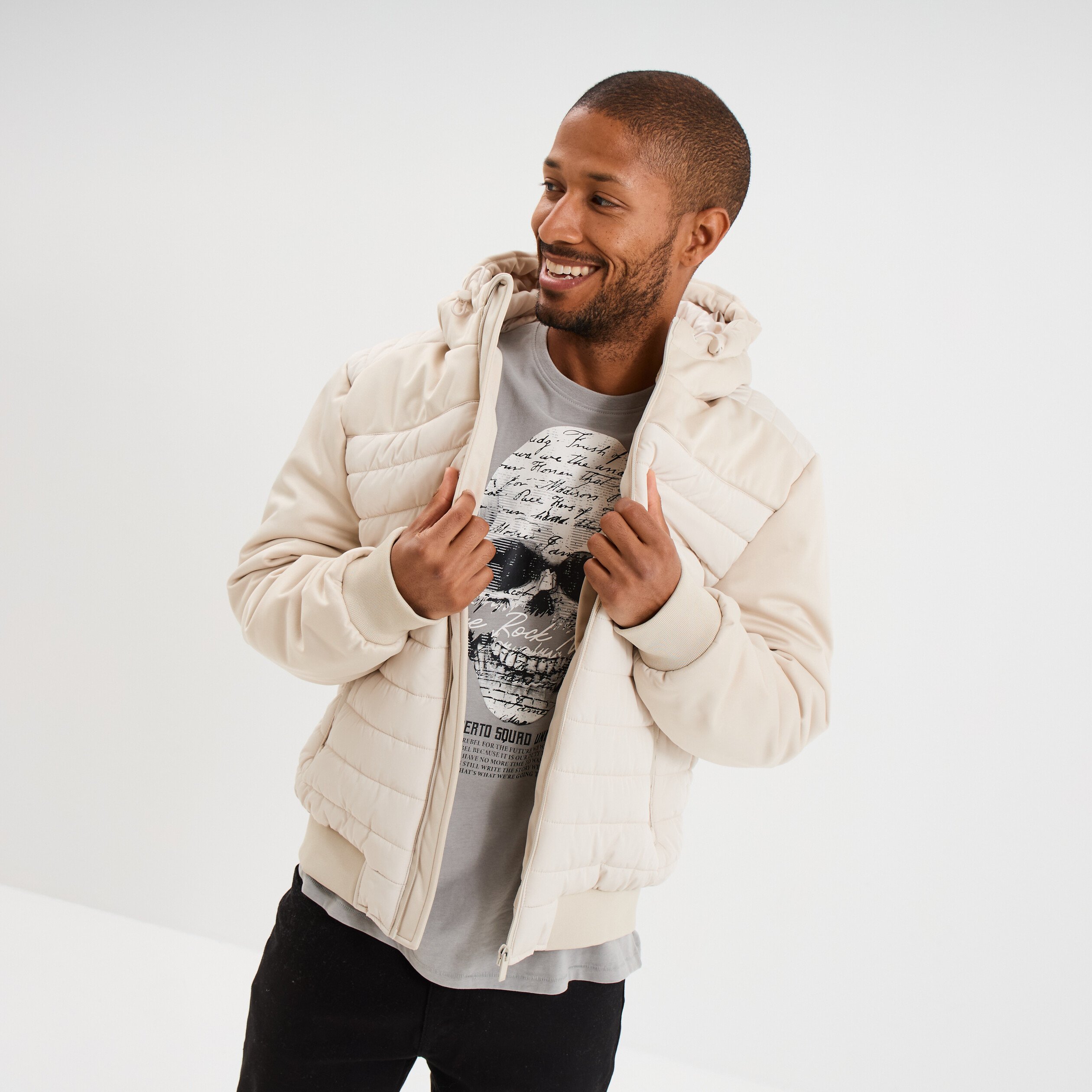 Veste à capuche Liberto gris homme La Halle