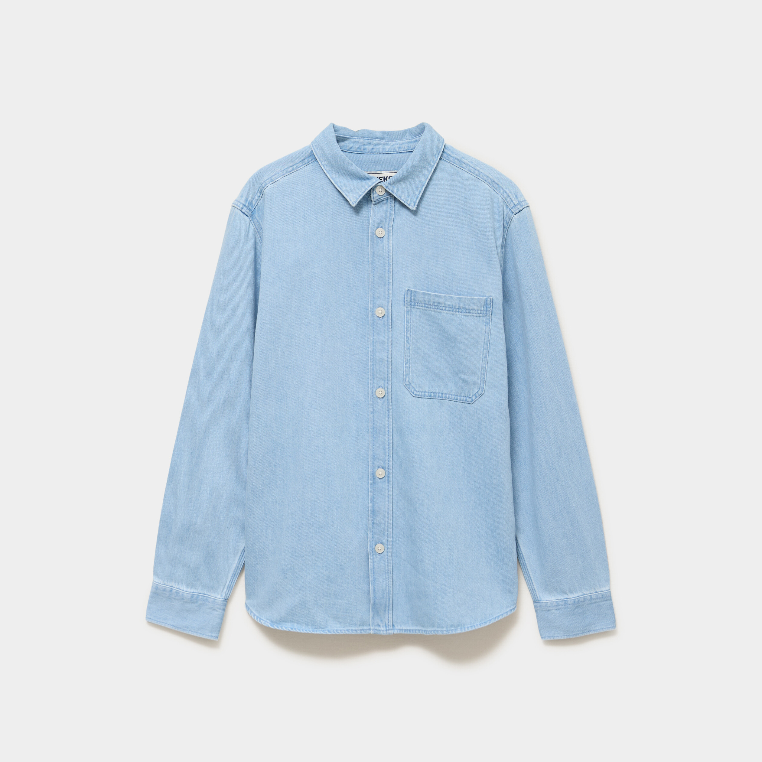 Surchemise en jean 1 poche coton denim stone homme