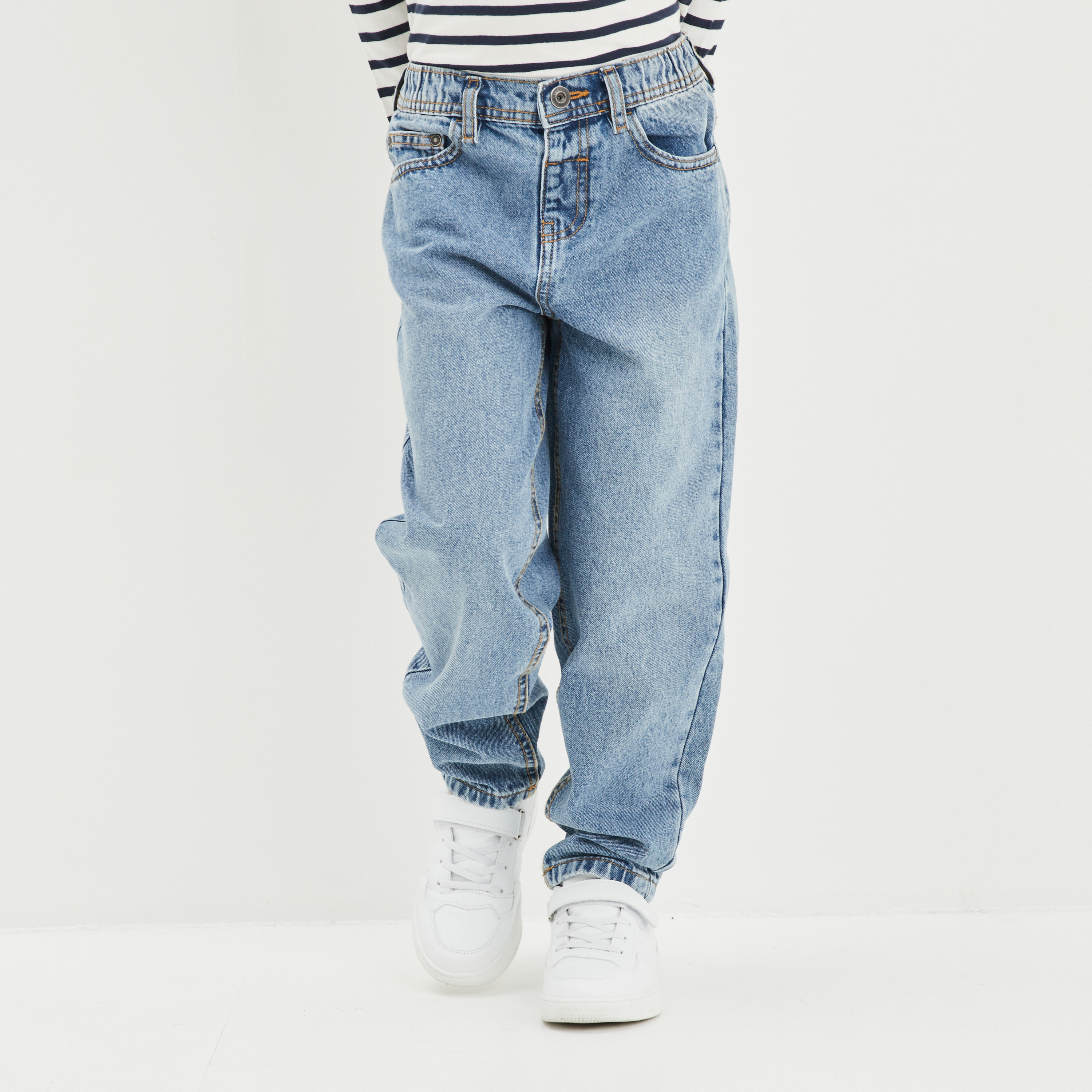 jeans ballon 5 poches coton denim bleach garcon Jeans ballon 5 poches coton denim bleach garçon