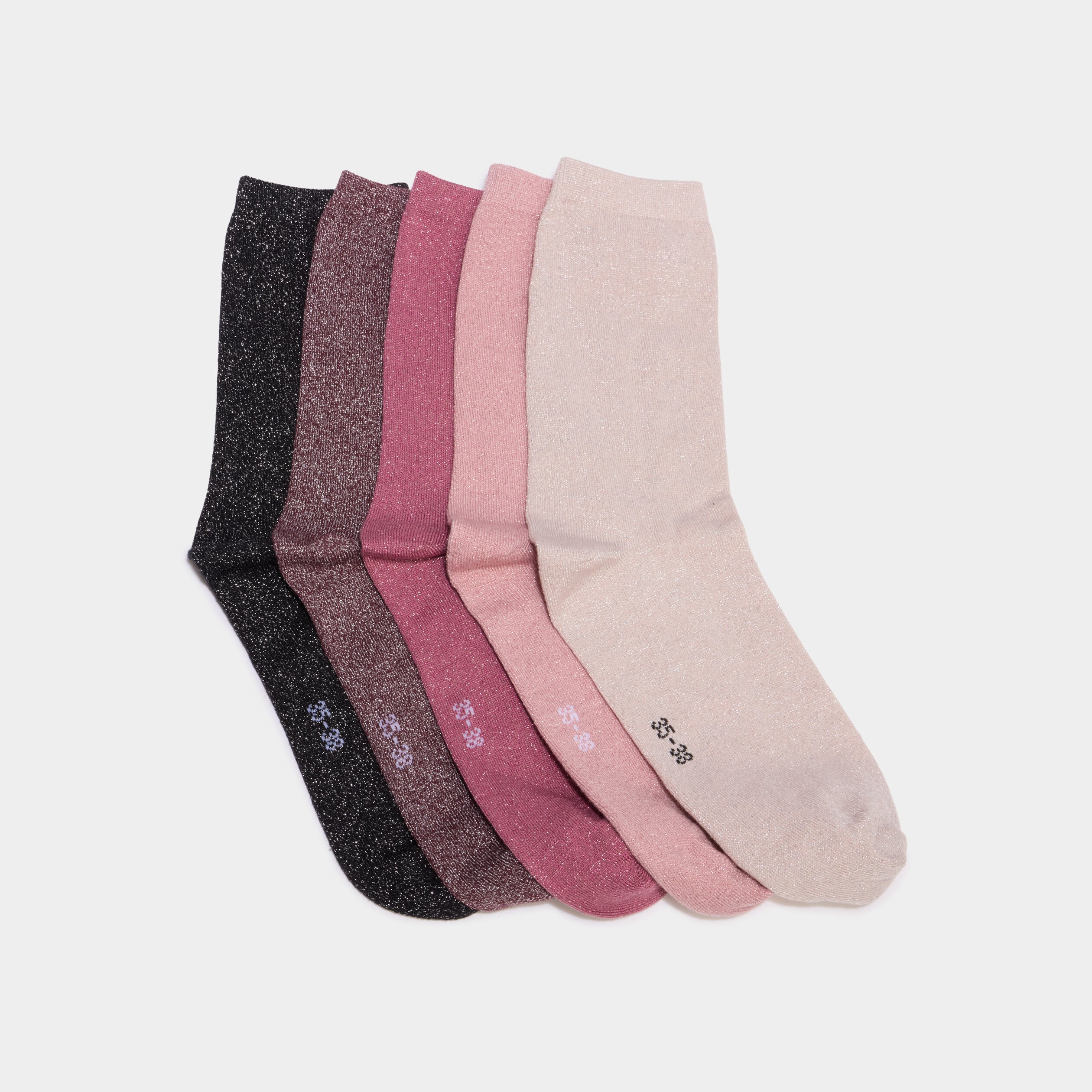 Lot 5 paires chaussettes bordeaux femme