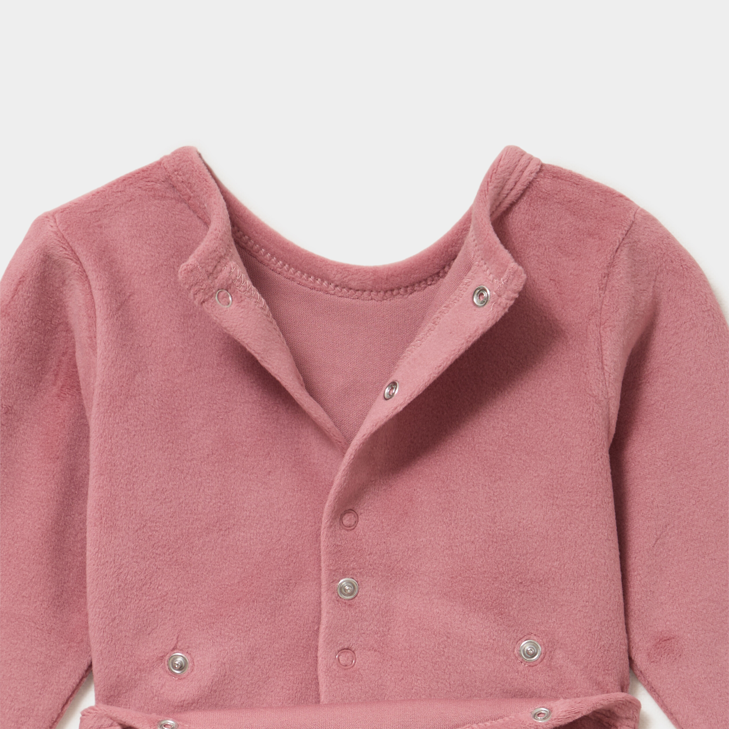 Dors-bien effet velours manches longues rose champagne b&eacute;b&eacute;
