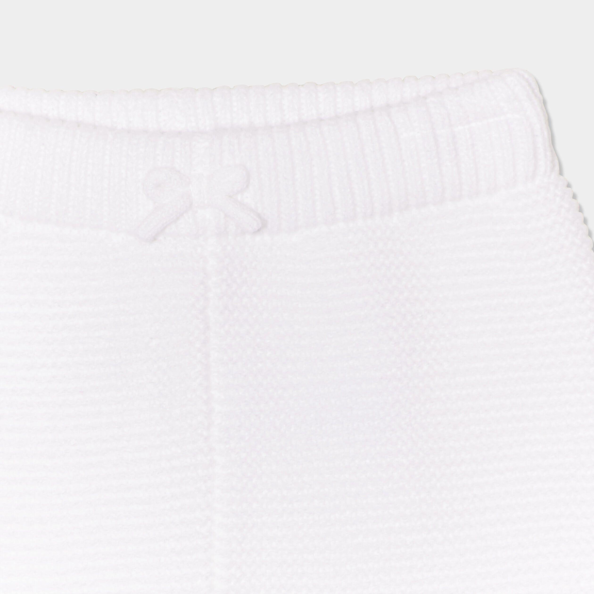 Pantalon tricot taille &eacute;lastiqu&eacute;e blanc b&eacute;b&eacute;