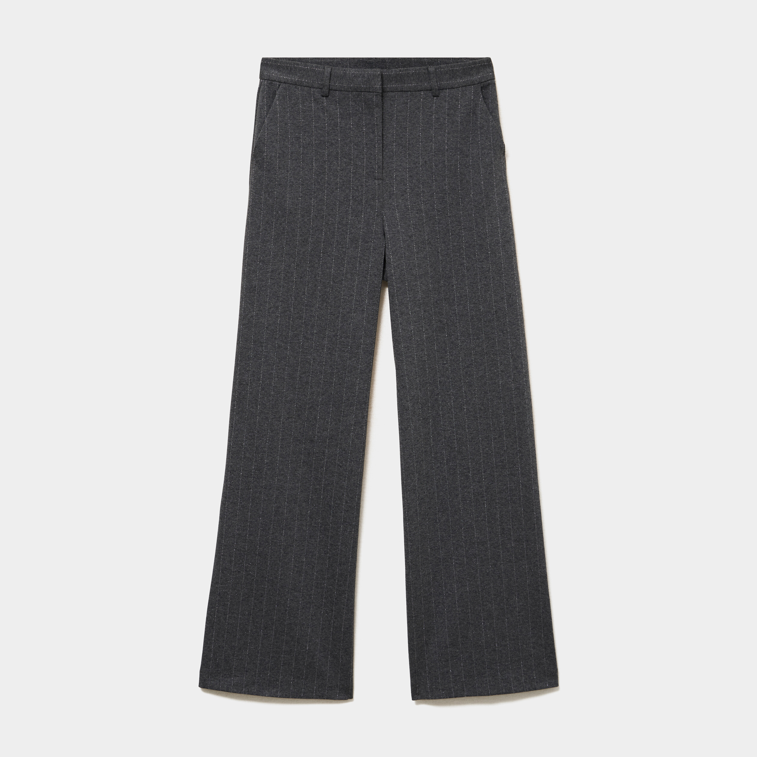 Pantalon large taille haute milano gris femme
