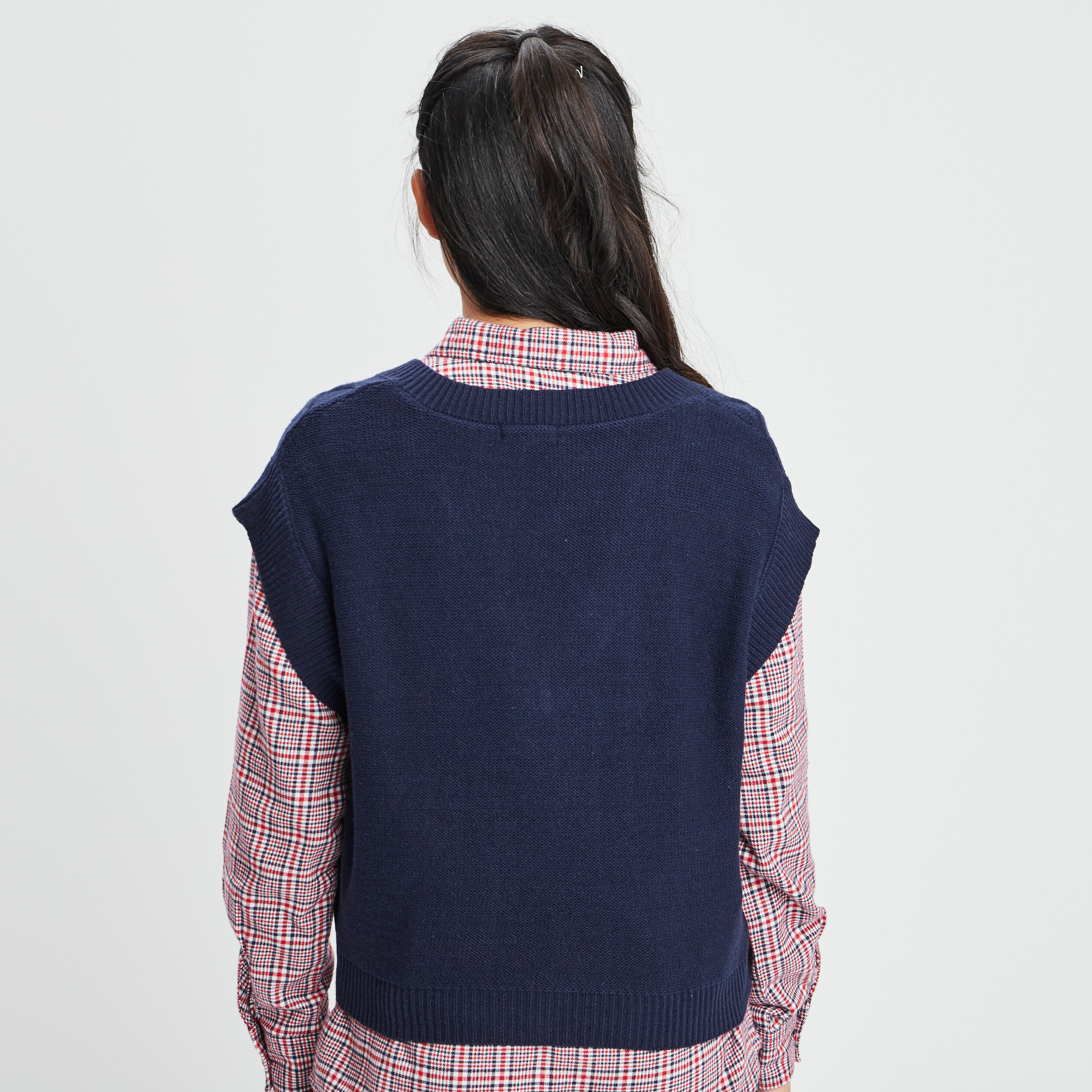 Pull sans manches bleu et jaune pour Femme Le Minor