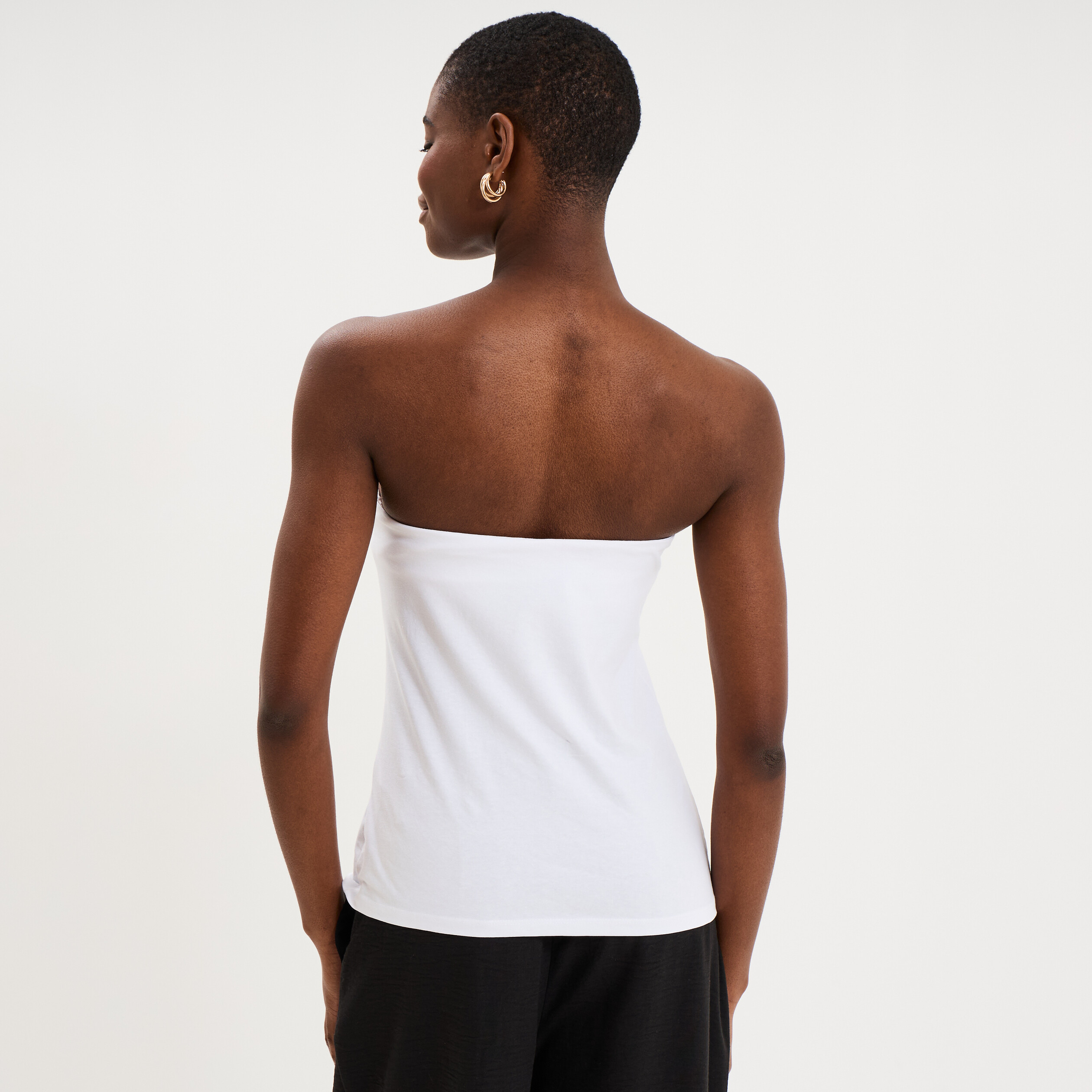 Bustier ajust&eacute; coton majoritaire blanc femme