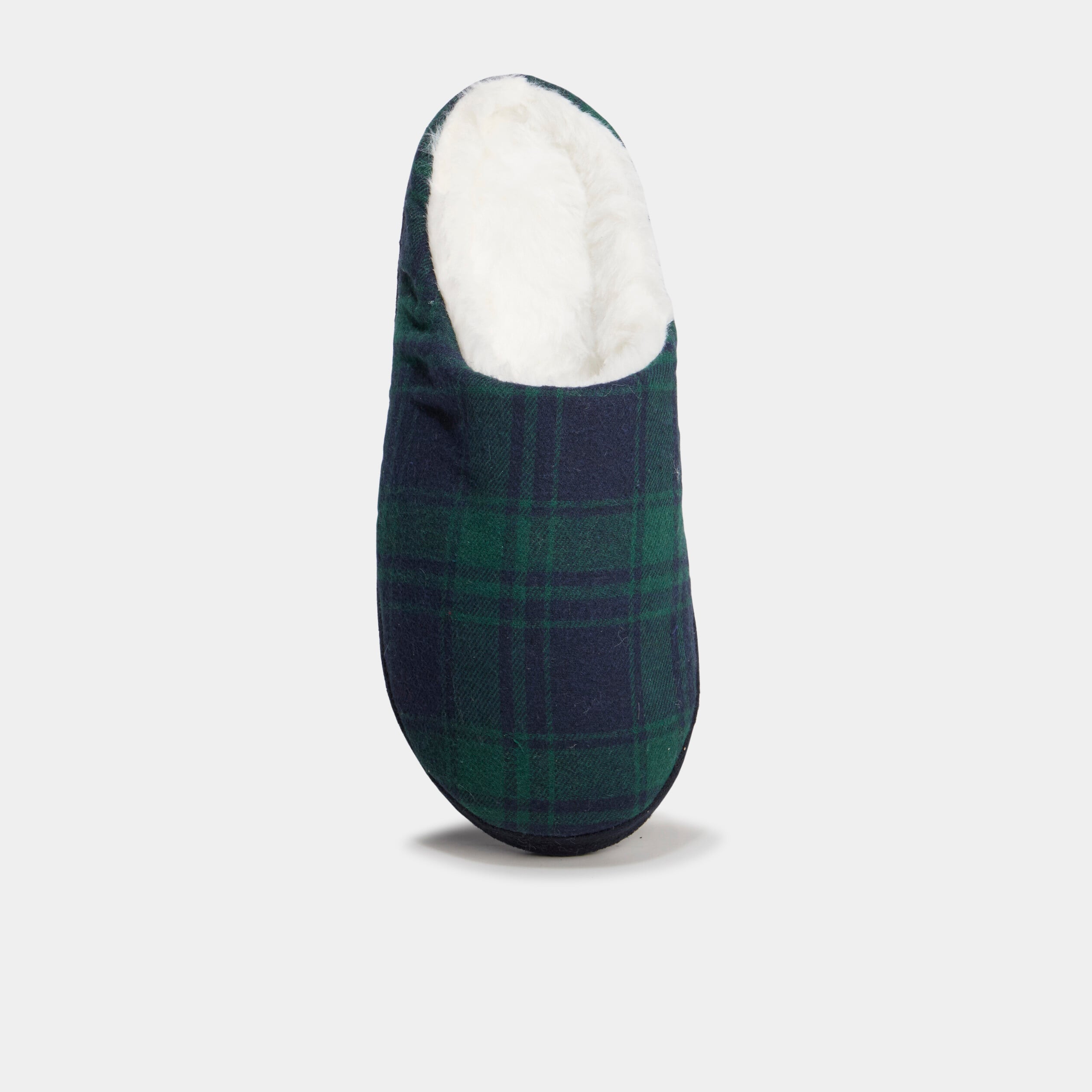 Chaussons mules fourr&eacute;s vert homme