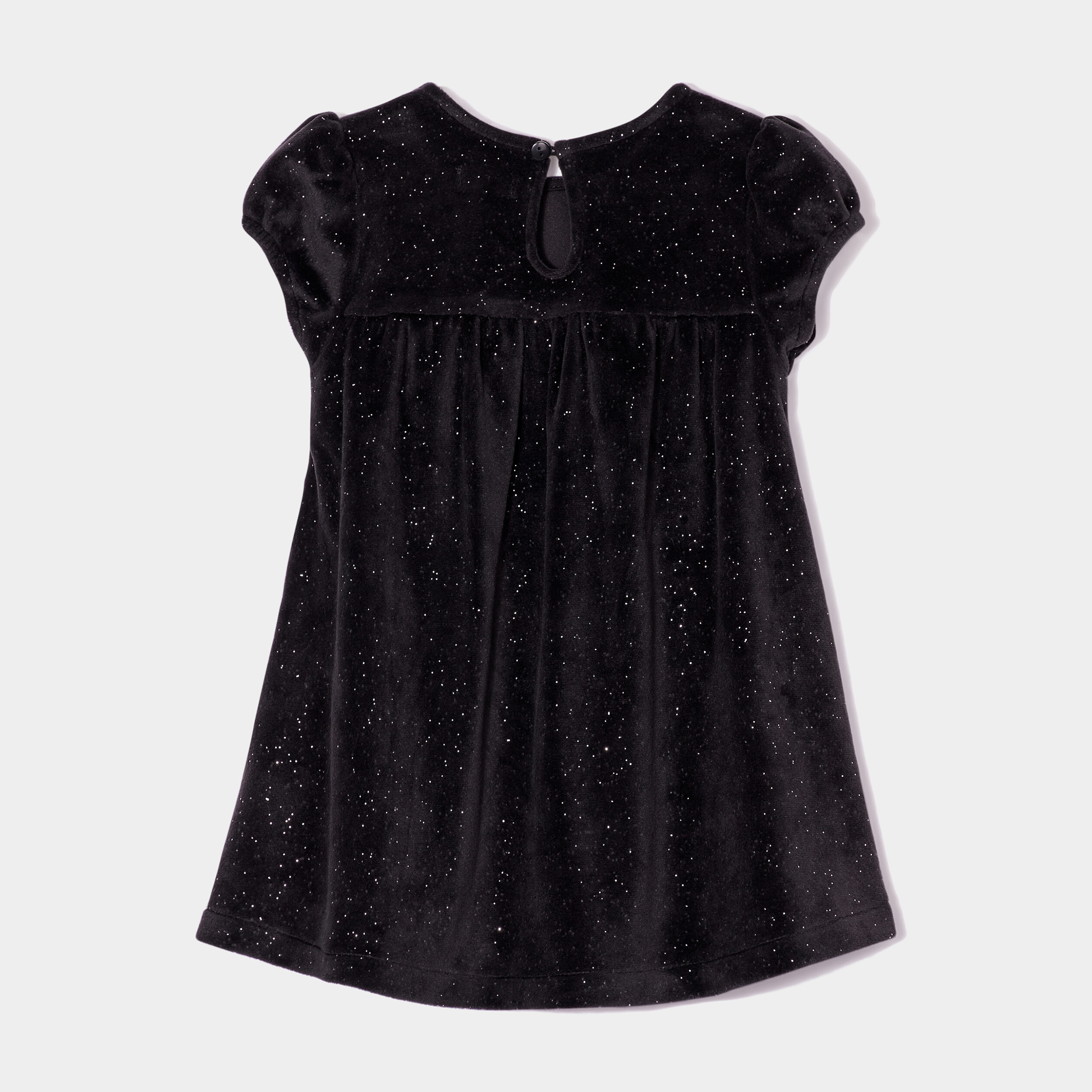 robe velours a paillettes et noeud noir bebef Robe velours à paillettes et noeud noir bébé fille