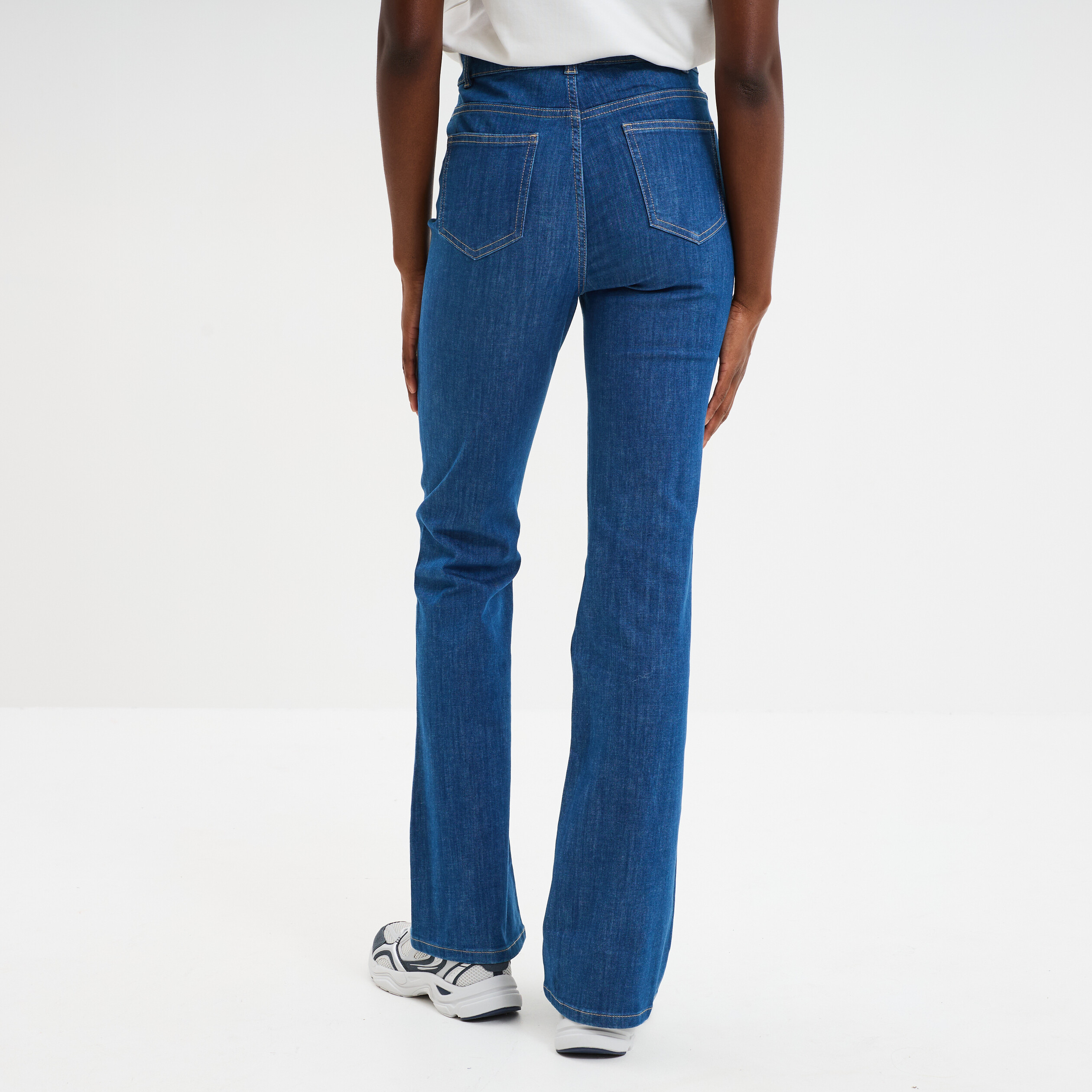 jeans bootcut poches plaquees denim baby bleu femme Jeans bootcut poches plaquées denim baby bleu femme