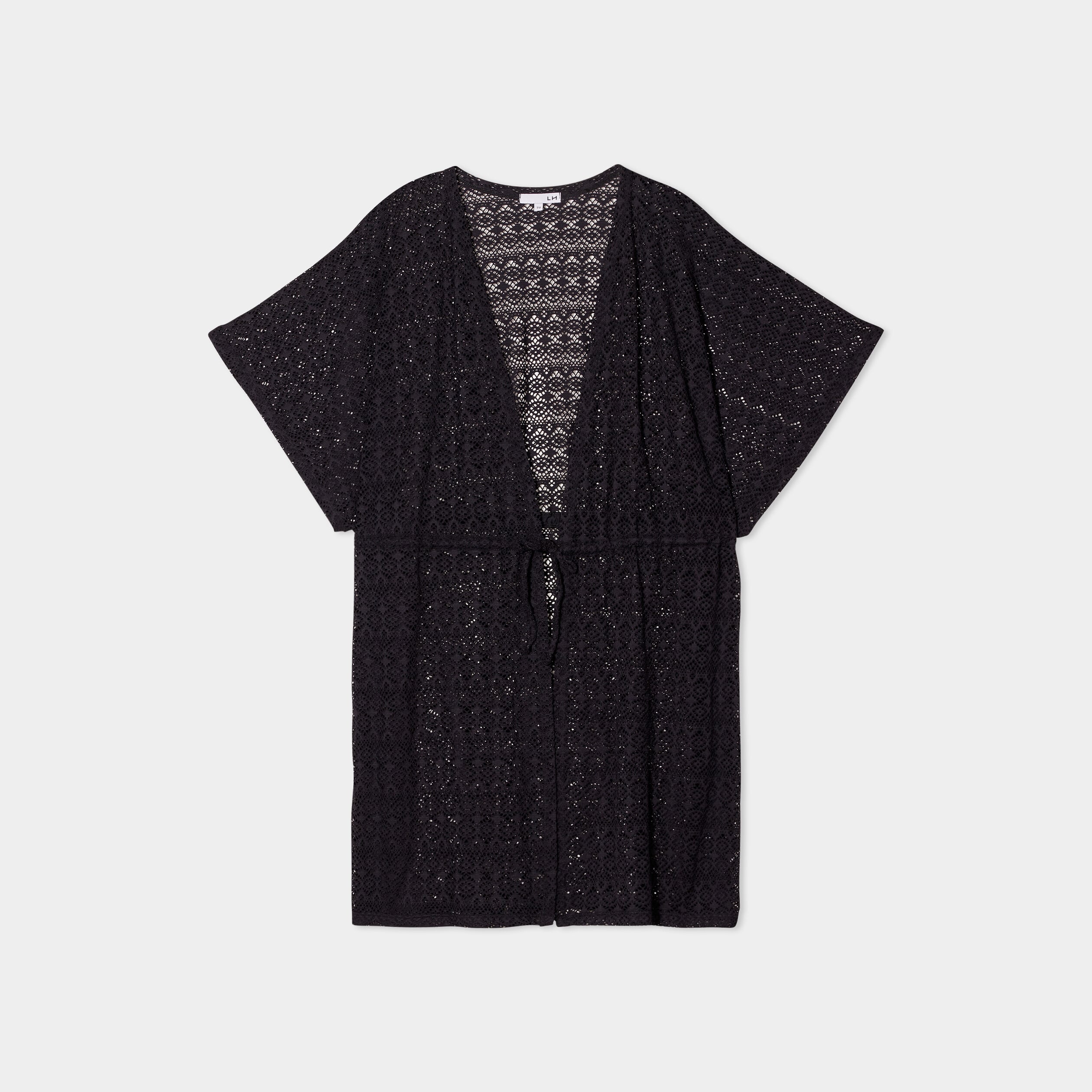 Robe de plage dentelle noir femme