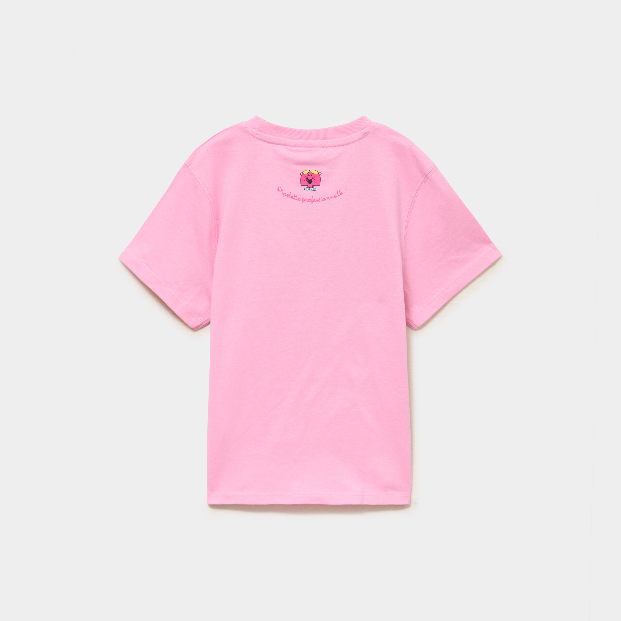 T-shirt col rond coton madame bavarde rose fille