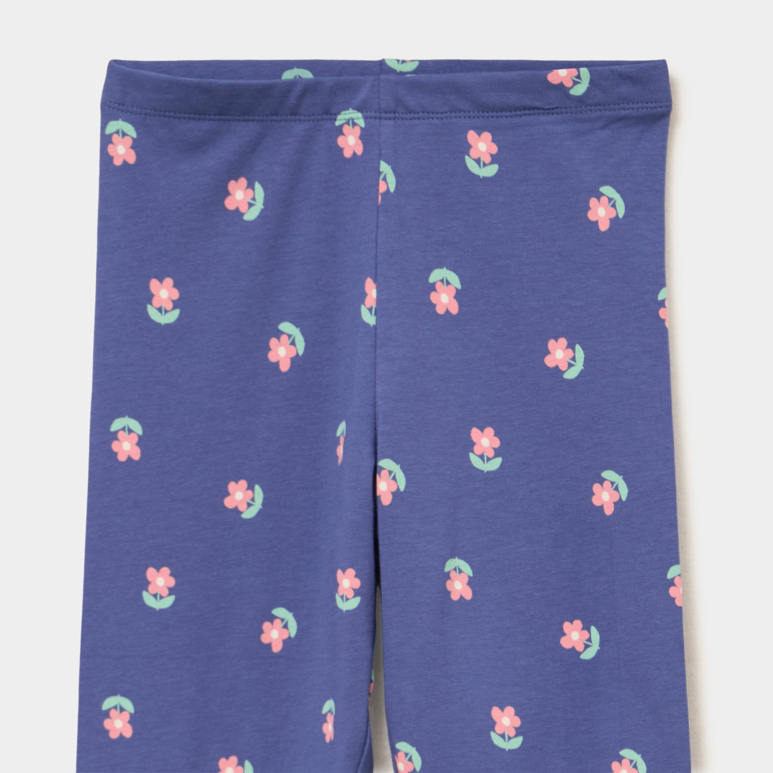 Legging taille &eacute;lastiqu&eacute;e coton bleu gris fille
