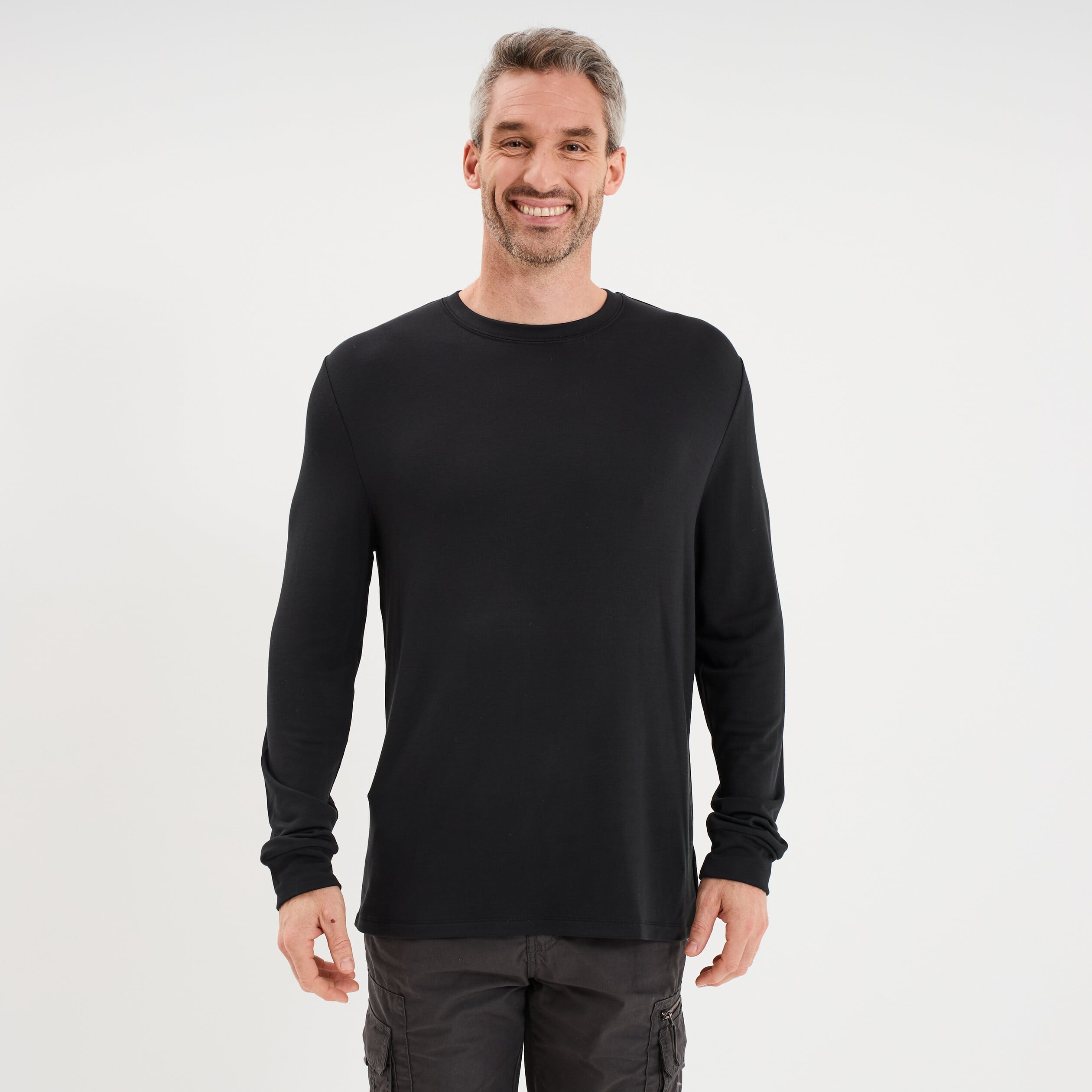 T-shirt chaud technique manches longues noir homme