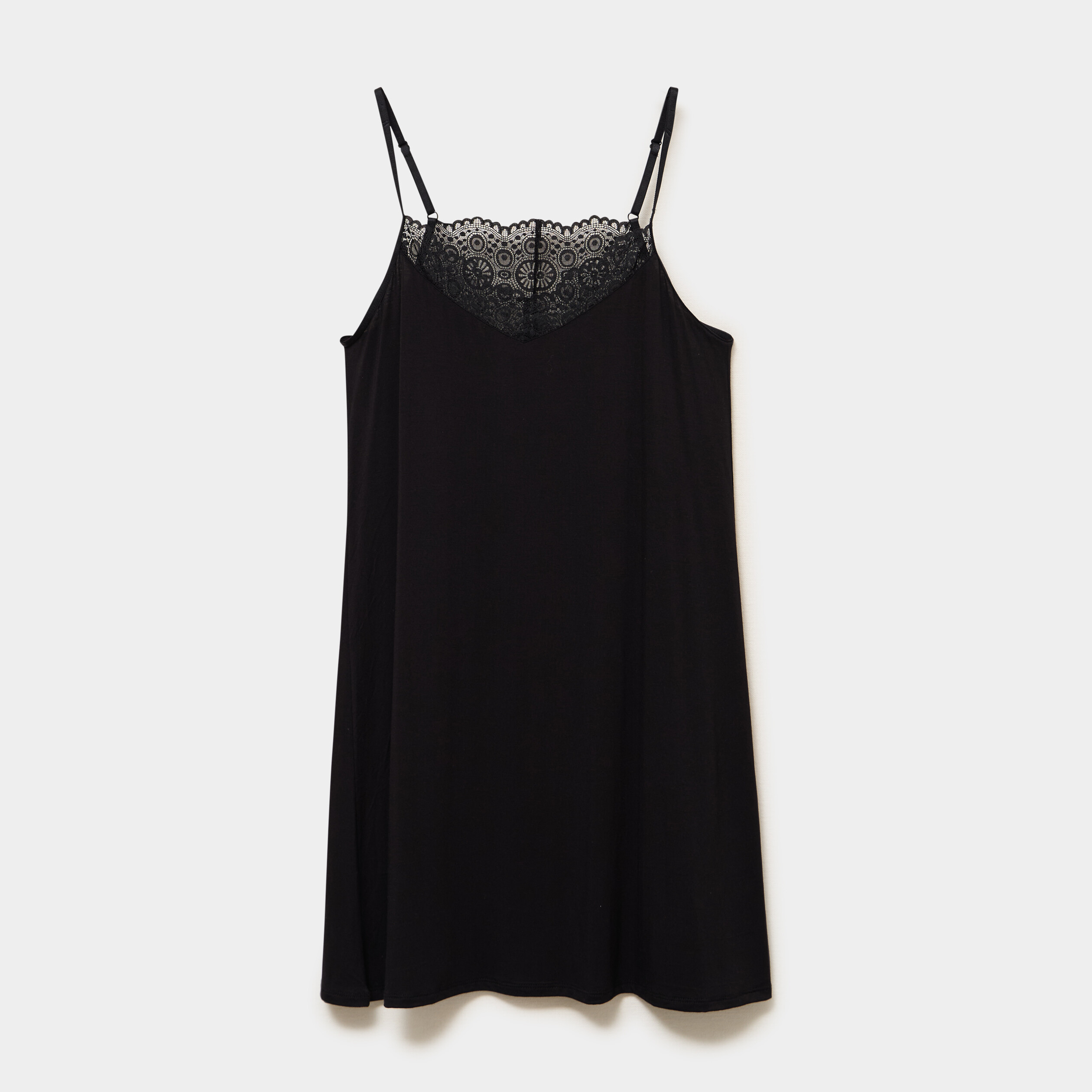 Nuisette courte d&eacute;tails dentelle noir femme