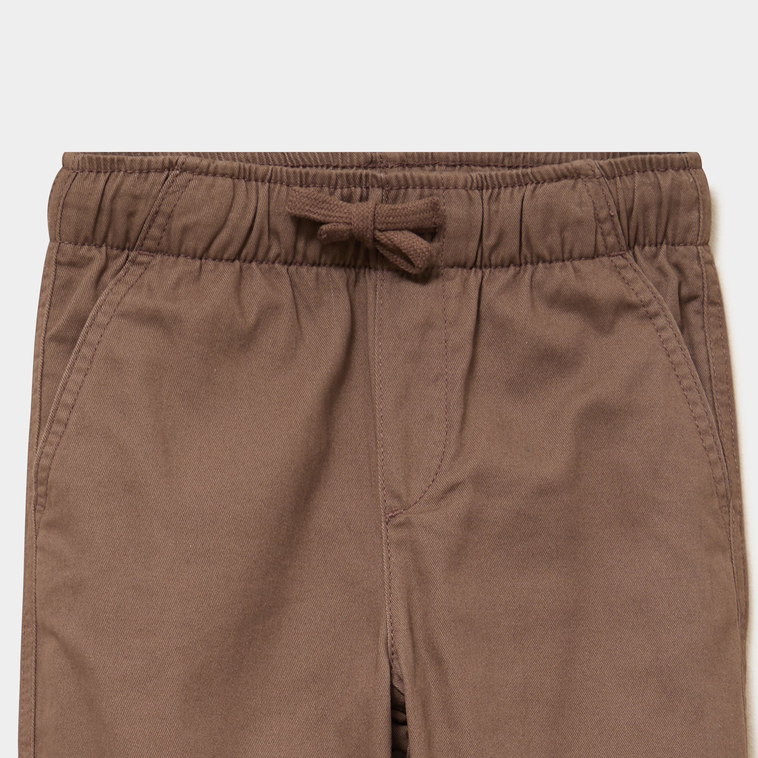 Pantalon jogger doubl&eacute; coton taupe gar&ccedil;on
