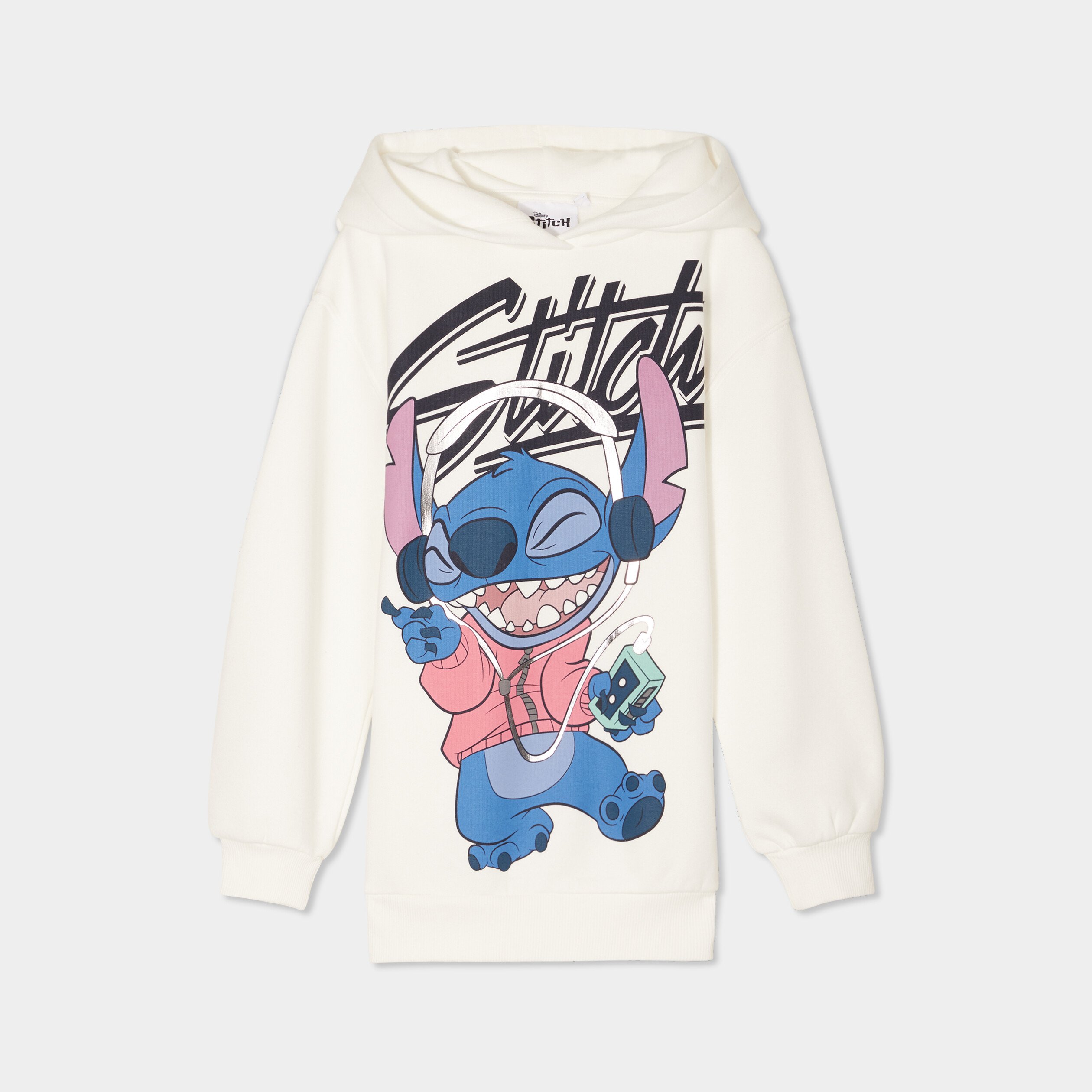 sweat a capuche hoodie oversize stitch ivoire fille Sweat à capuche hoodie oversize Stitch ivoire fille