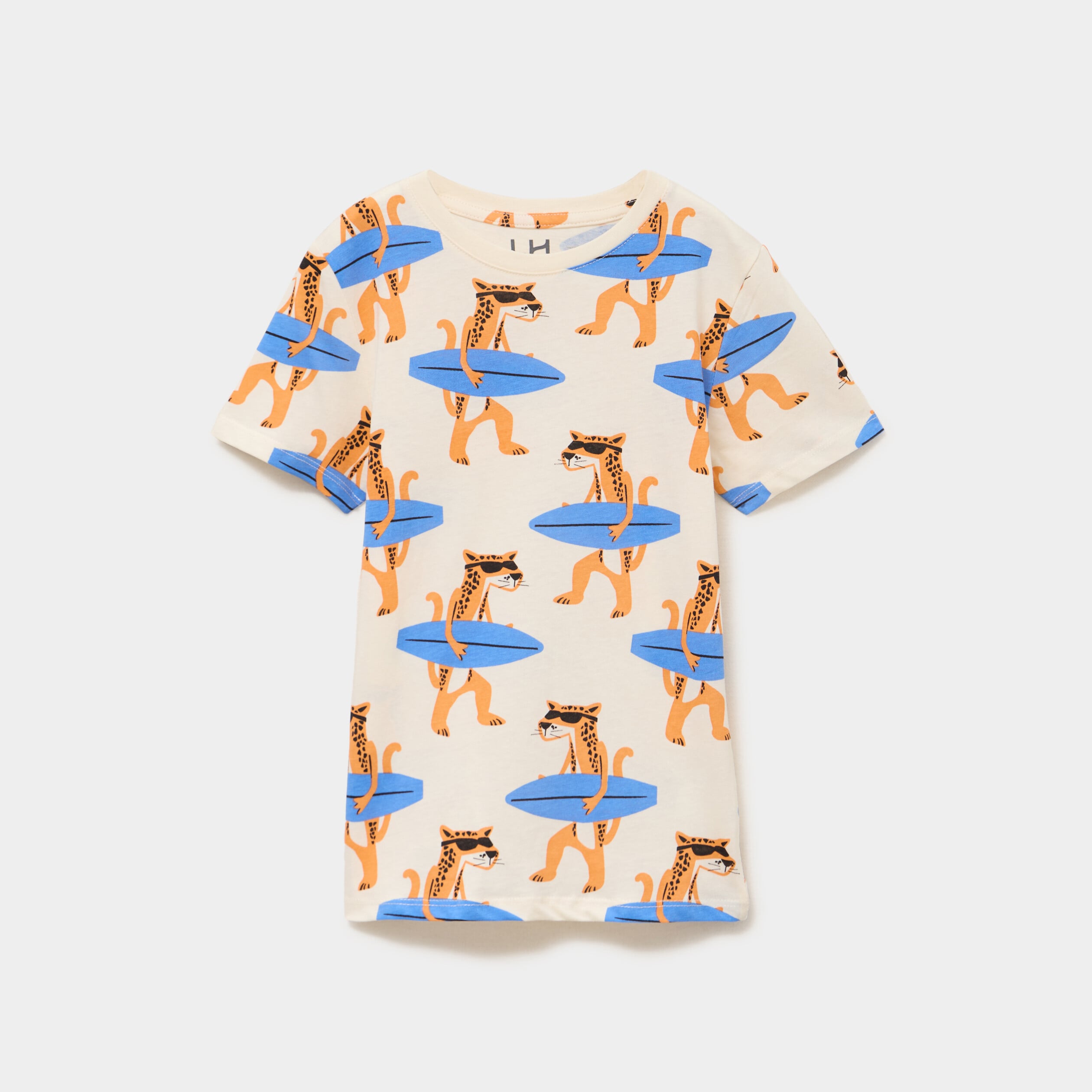 T-shirt manches courtes coton ecru gar&ccedil;on