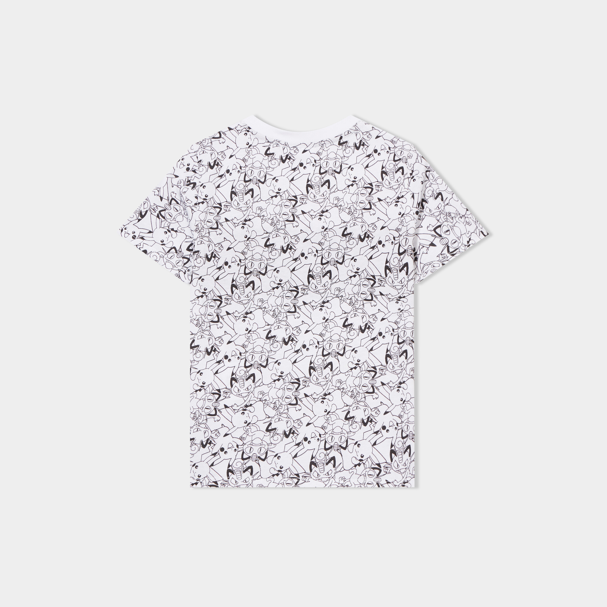 t shirt manches courtes coton pokemon blanc garcon T-shirt manches courtes coton Pokémon blanc garçon