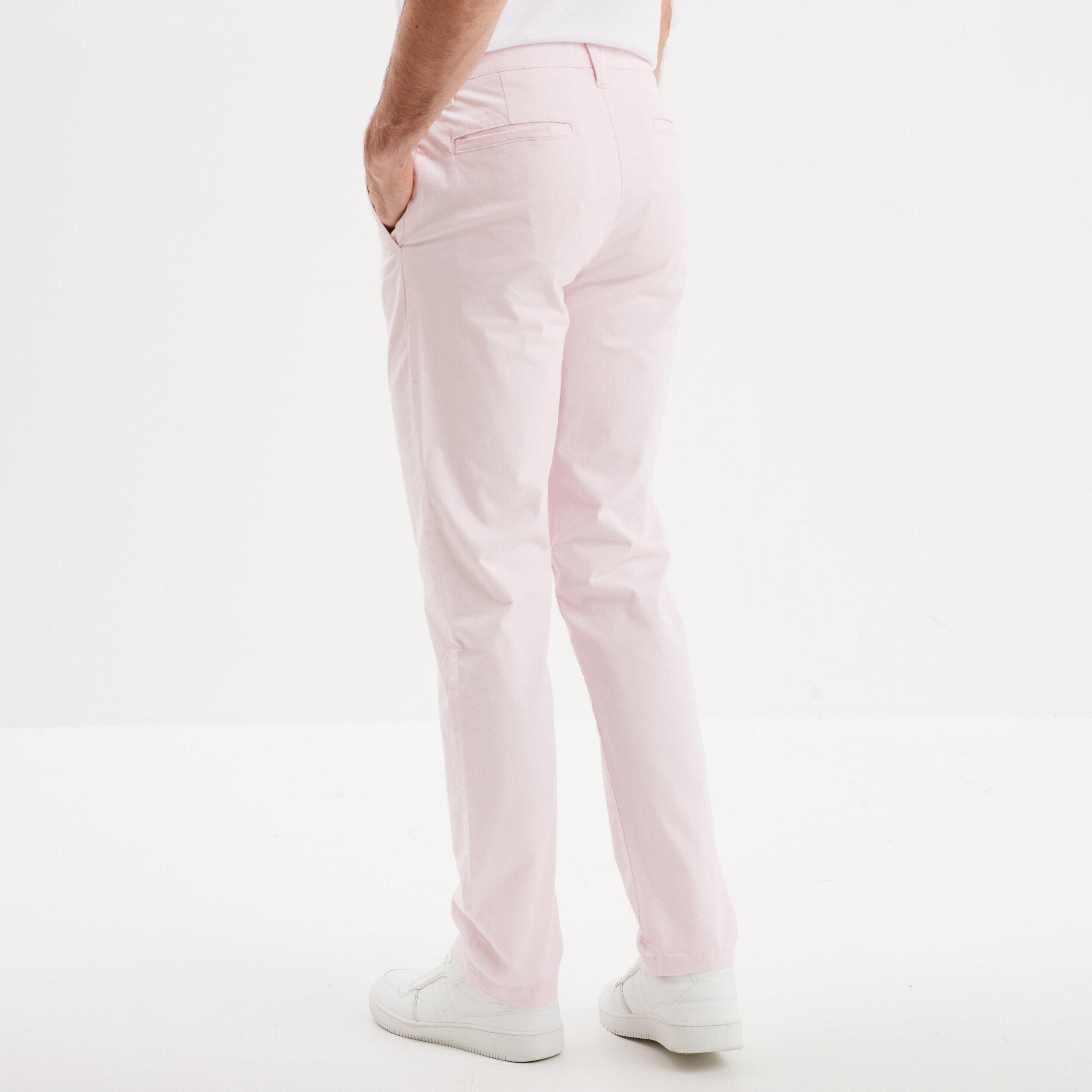 pantalon chino droit stretch rose homme Pantalon chino droit stretch rose homme