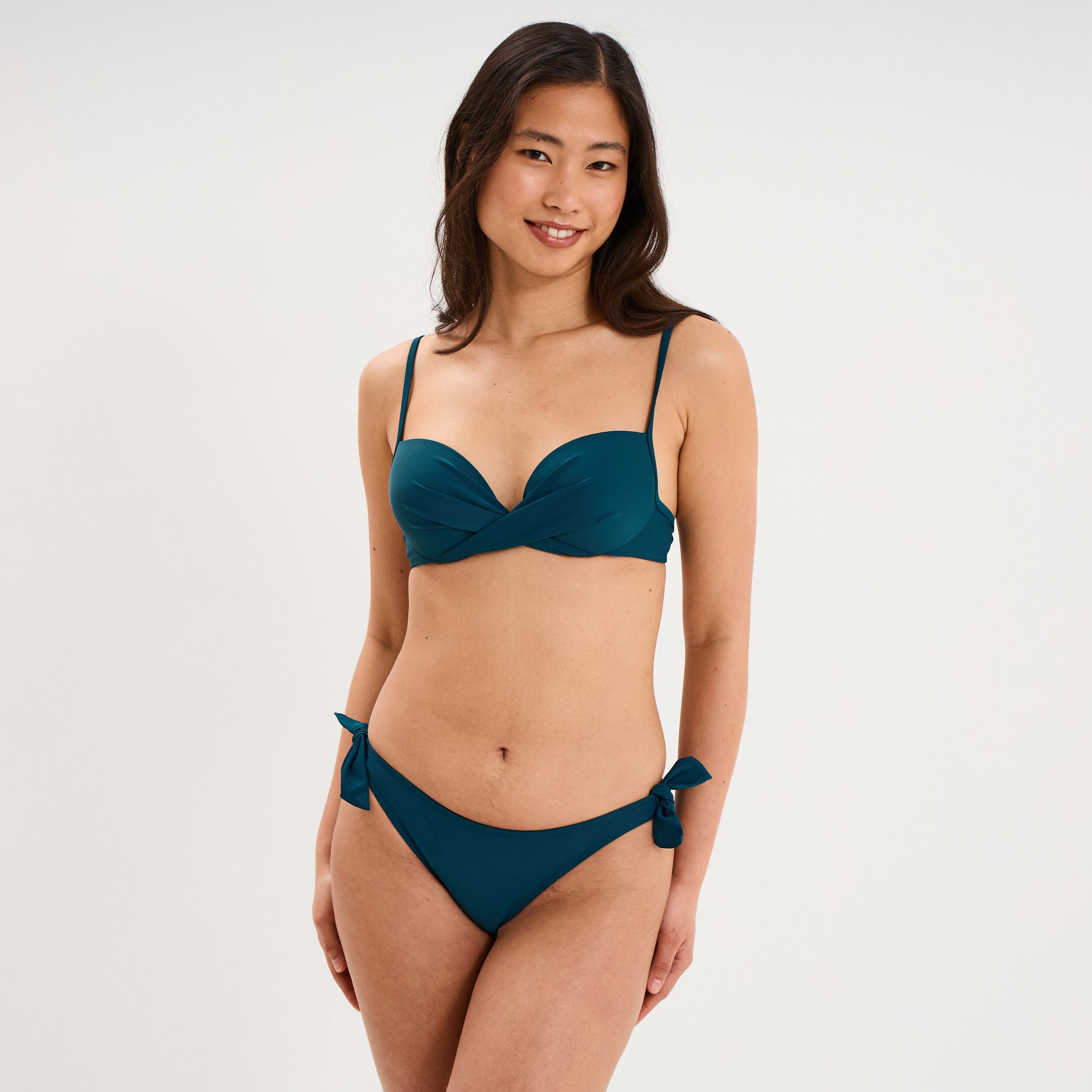 Haut de maillot de bain push up armatur&eacute; bleu p&eacute;trole femme