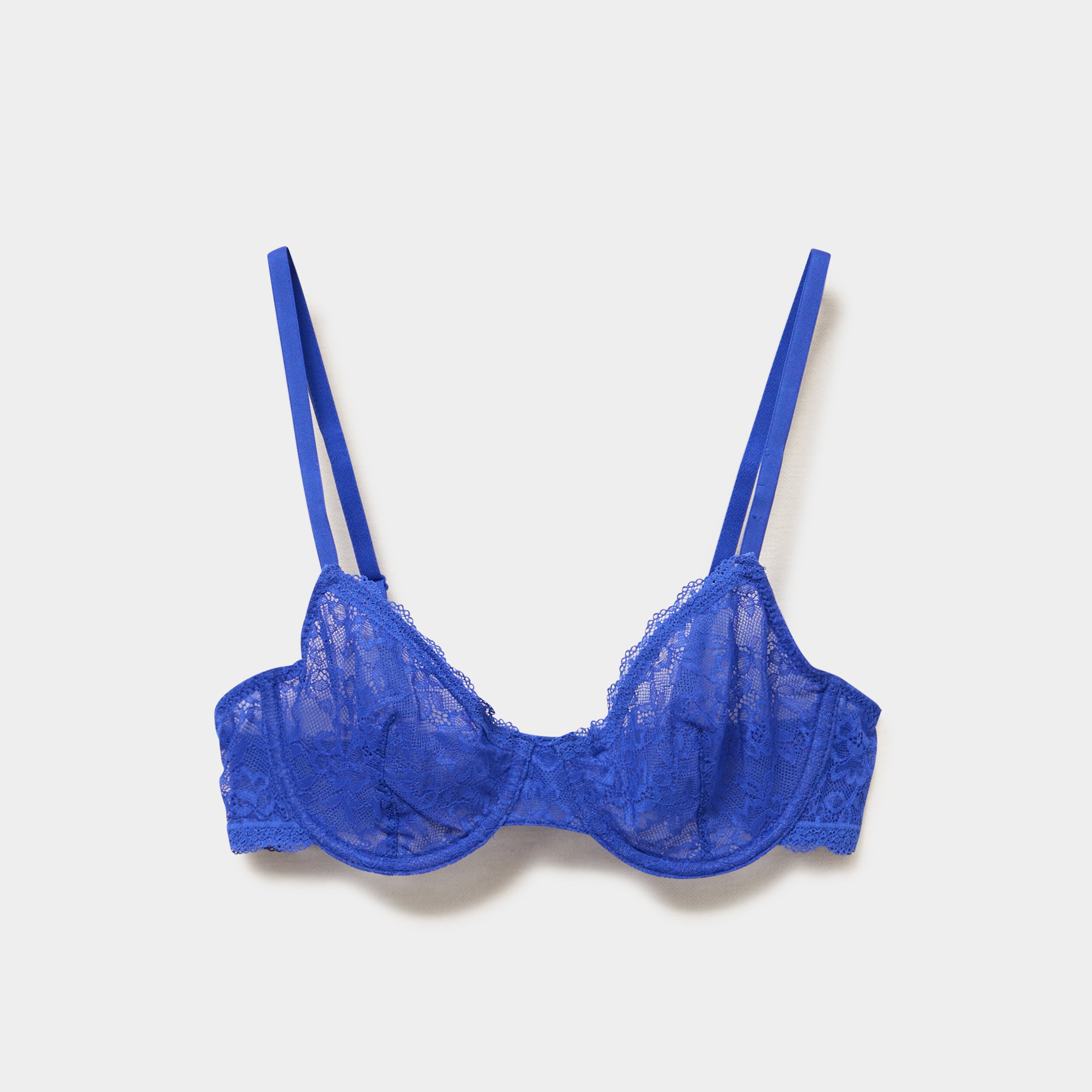 Soutien-gorge embo&icirc;tant dentelle bleu electrique femme