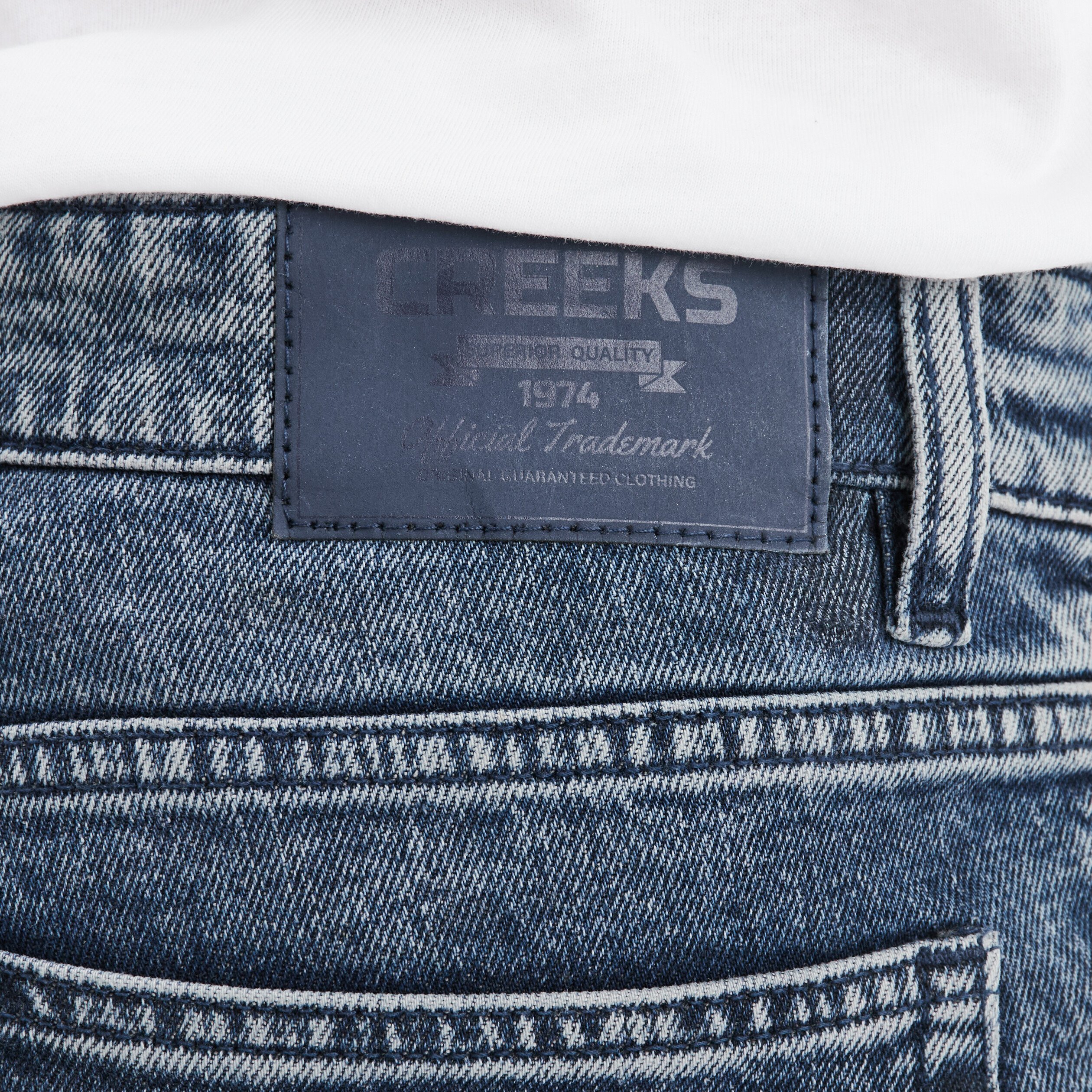 Jeans denim straight 5 poches Creeks denim blue black homme