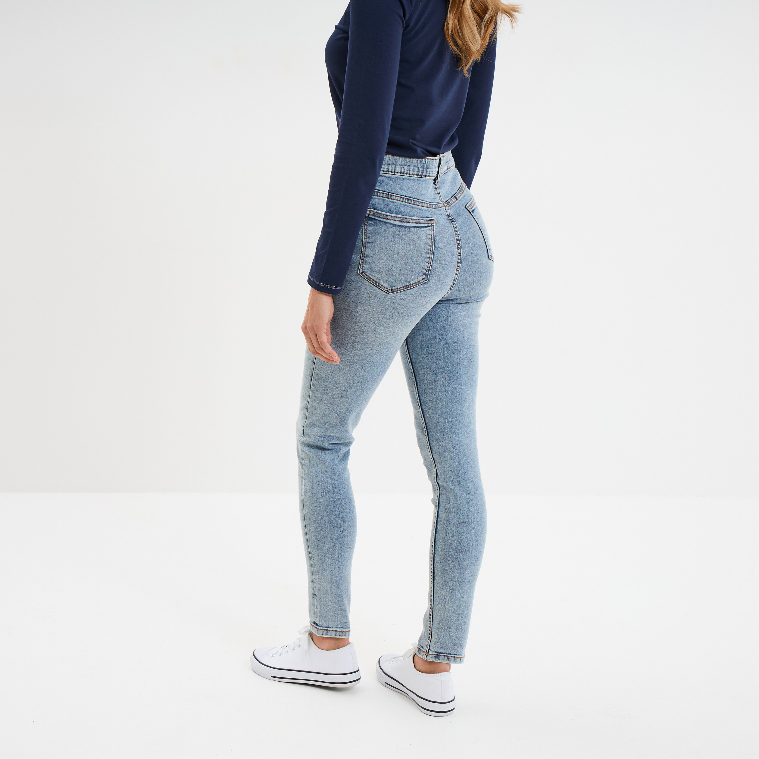 jegging skinny taille haute denim double stone femme Jegging skinny taille haute denim double stone femme