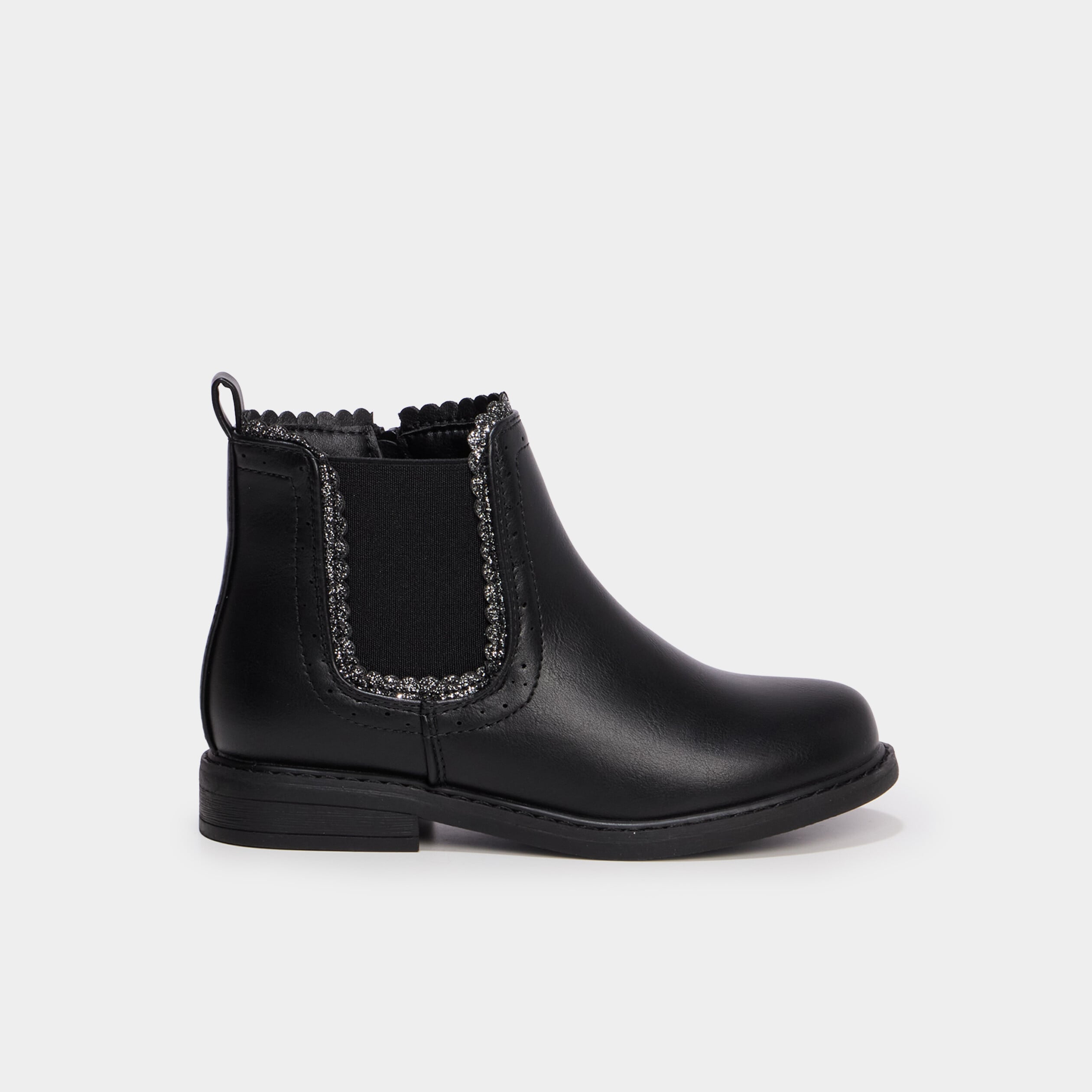 Boots chelsea &agrave; d&eacute;tails paillettes noir fille