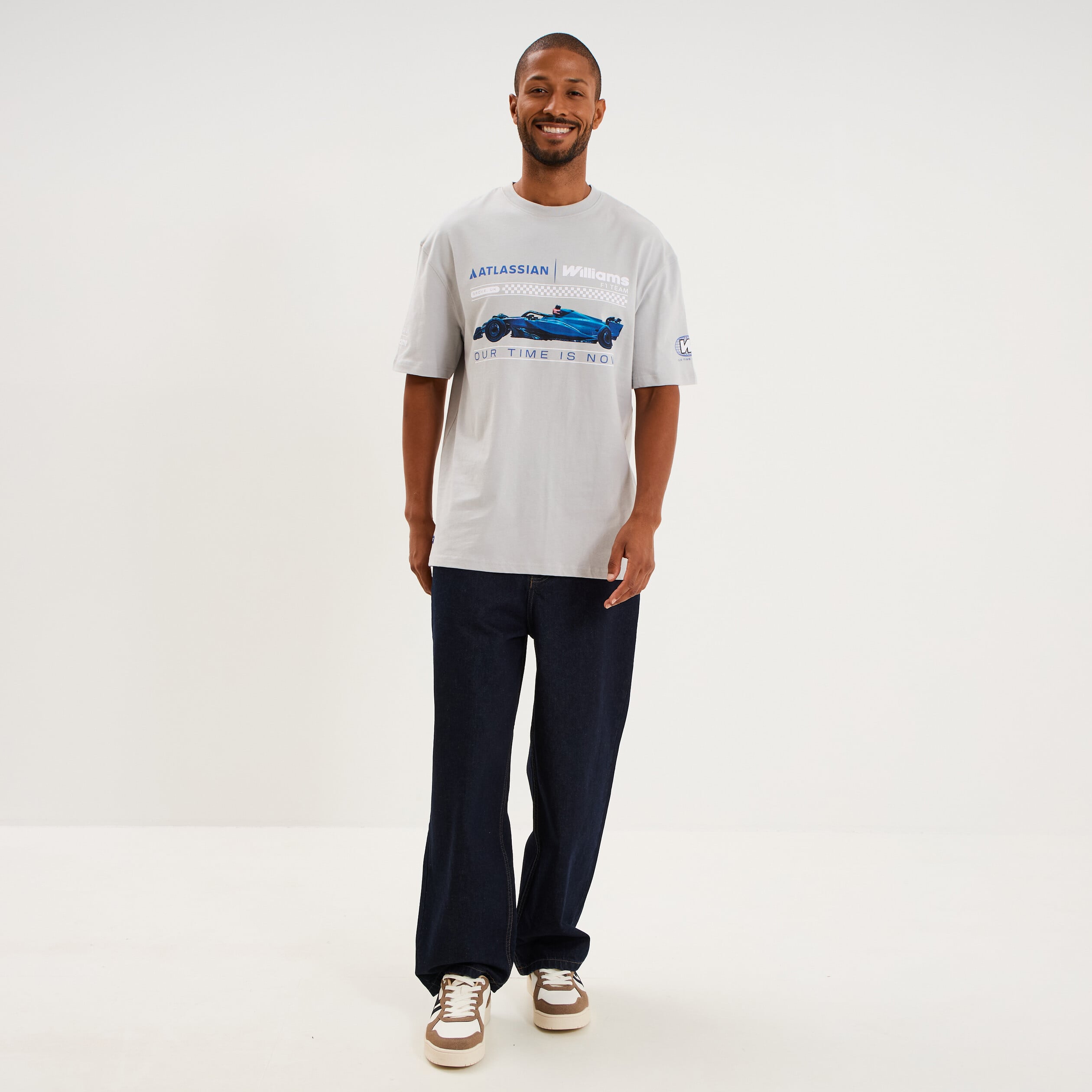 T-shirt relax coton Williams F1 gris clair homme