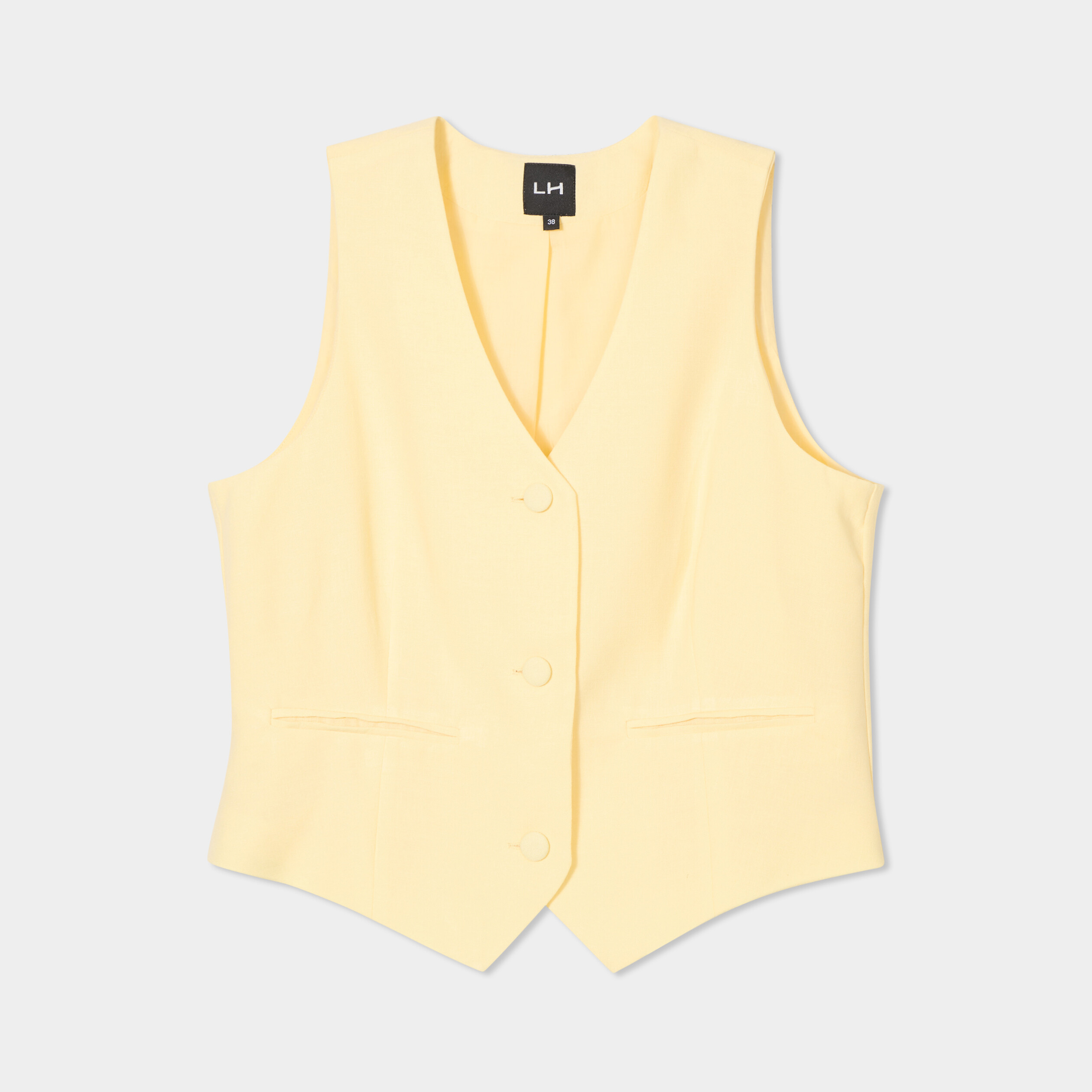 veston sans manches jaune clair femme Veston sans manches jaune clair femme