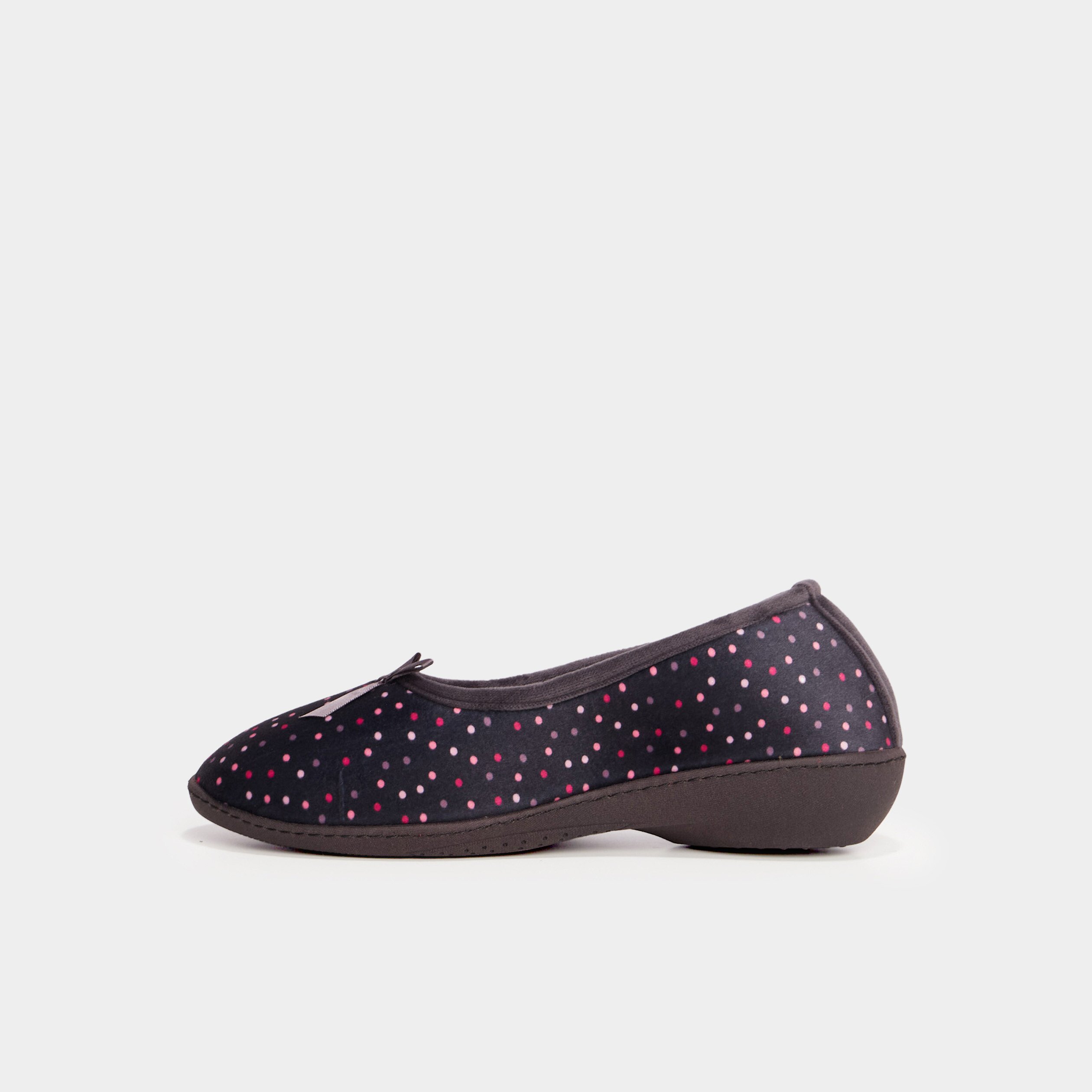 chaussons ballerines aspect velours bleu gris femme Chaussons ballerines aspect velours bleu gris femme