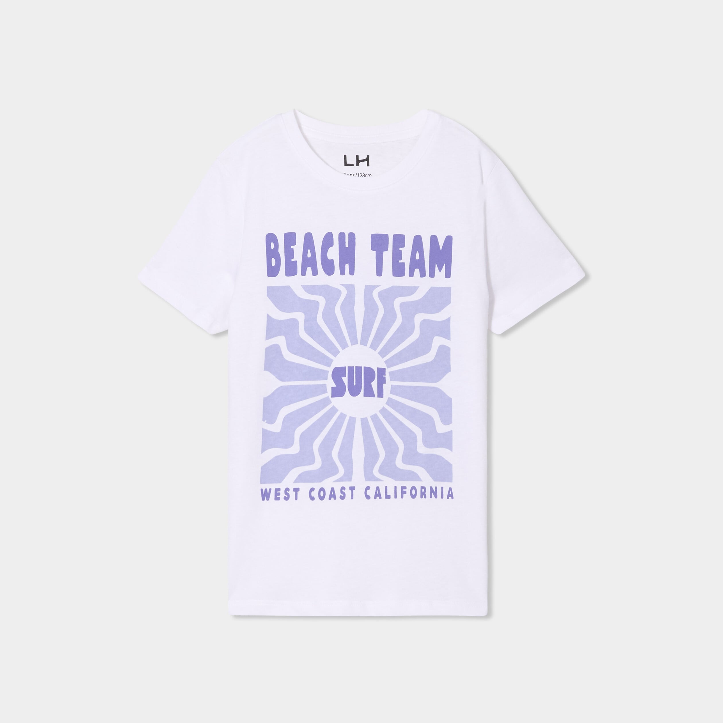 T-shirt col rond manches courtes coton blanc gar&ccedil;on