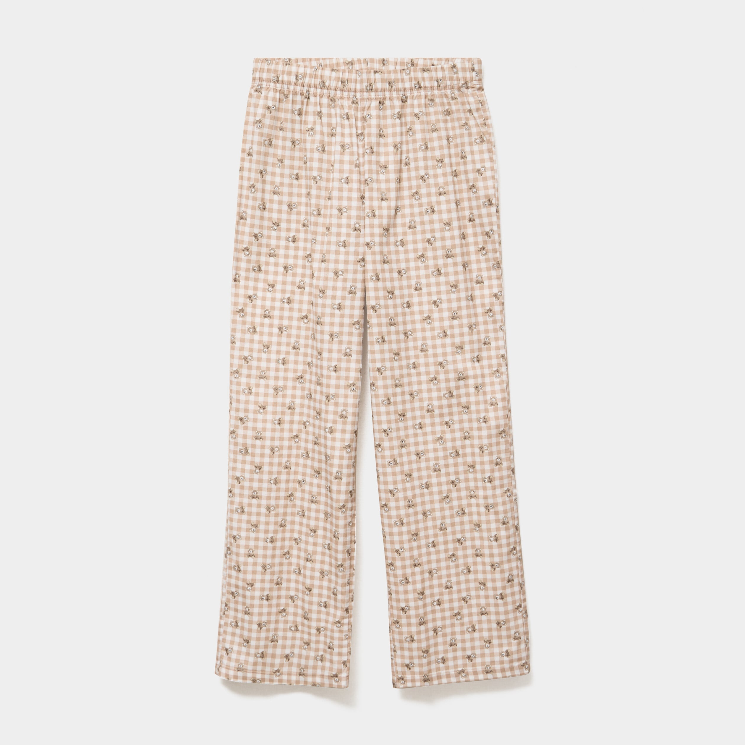 Pantalon de pyjama droit coton ecru femme