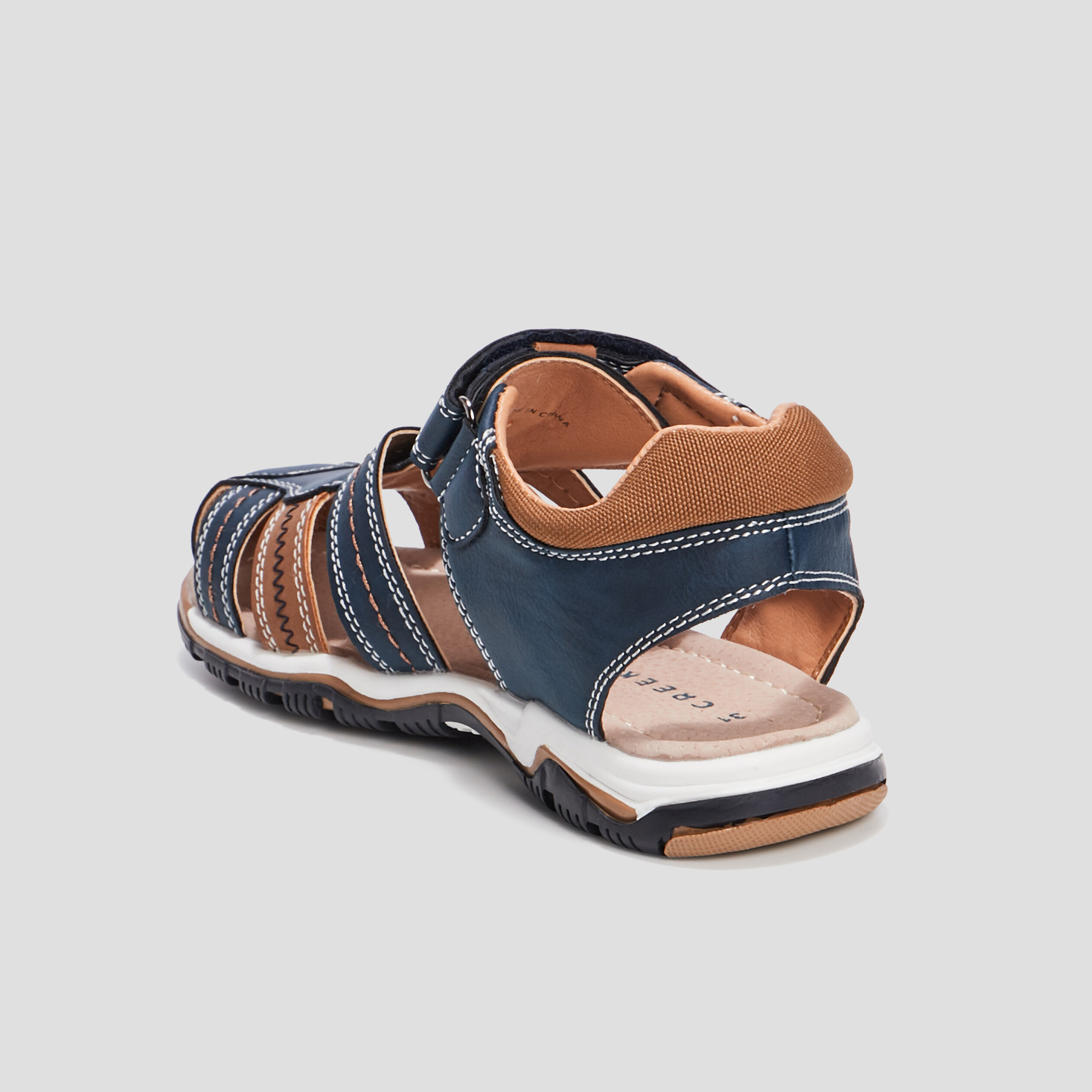 Sandales semelle crant&eacute;e bleu gar&ccedil;on