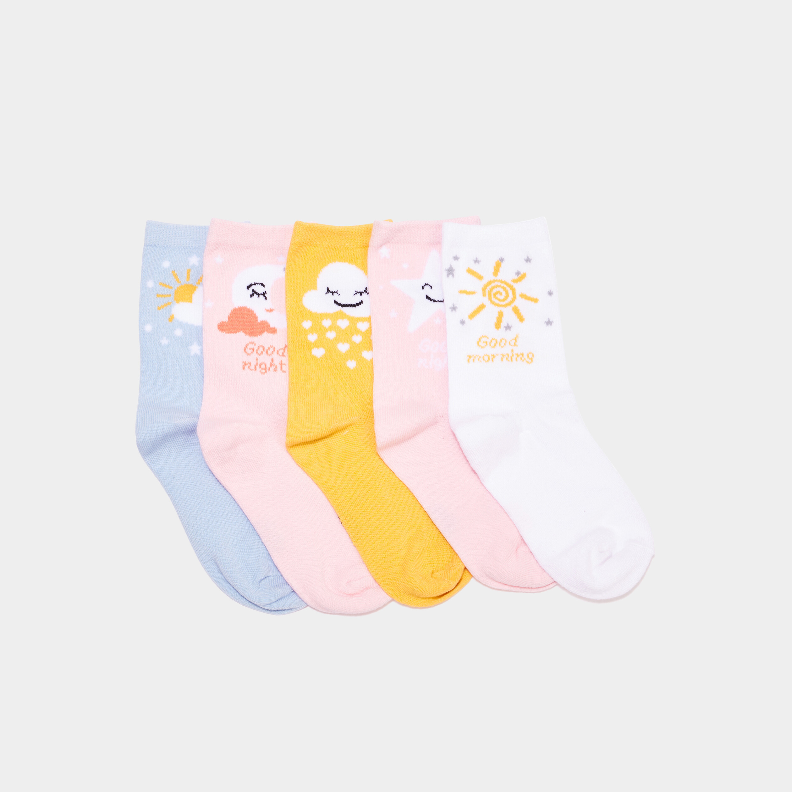 lot 5 paires chaussettes details meteo multicolore fille Lot 5 paires chaussettes détails météo multicolore fille