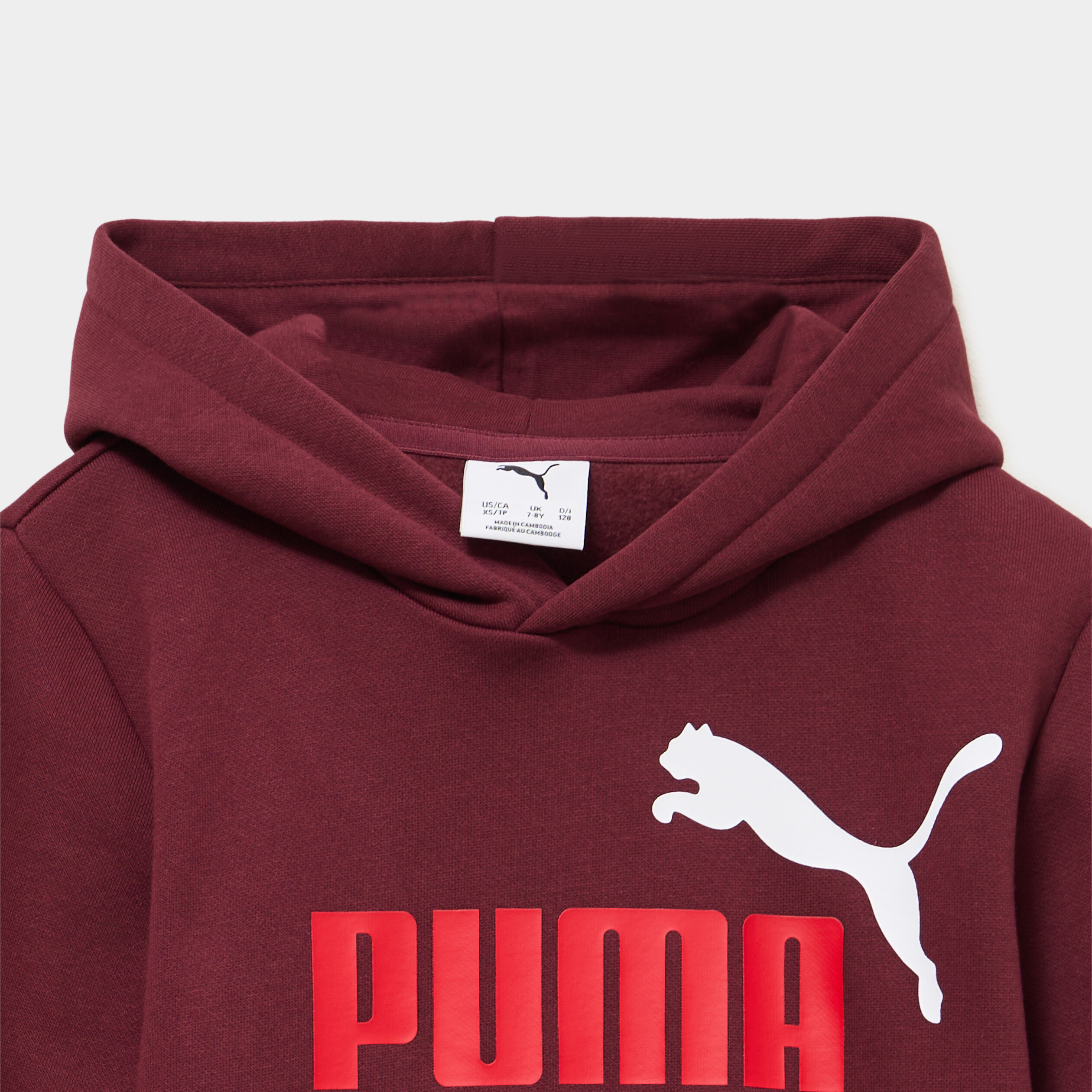 Sweat hoodie 1 poche &agrave; capuche Puma bordeaux gar&ccedil;on